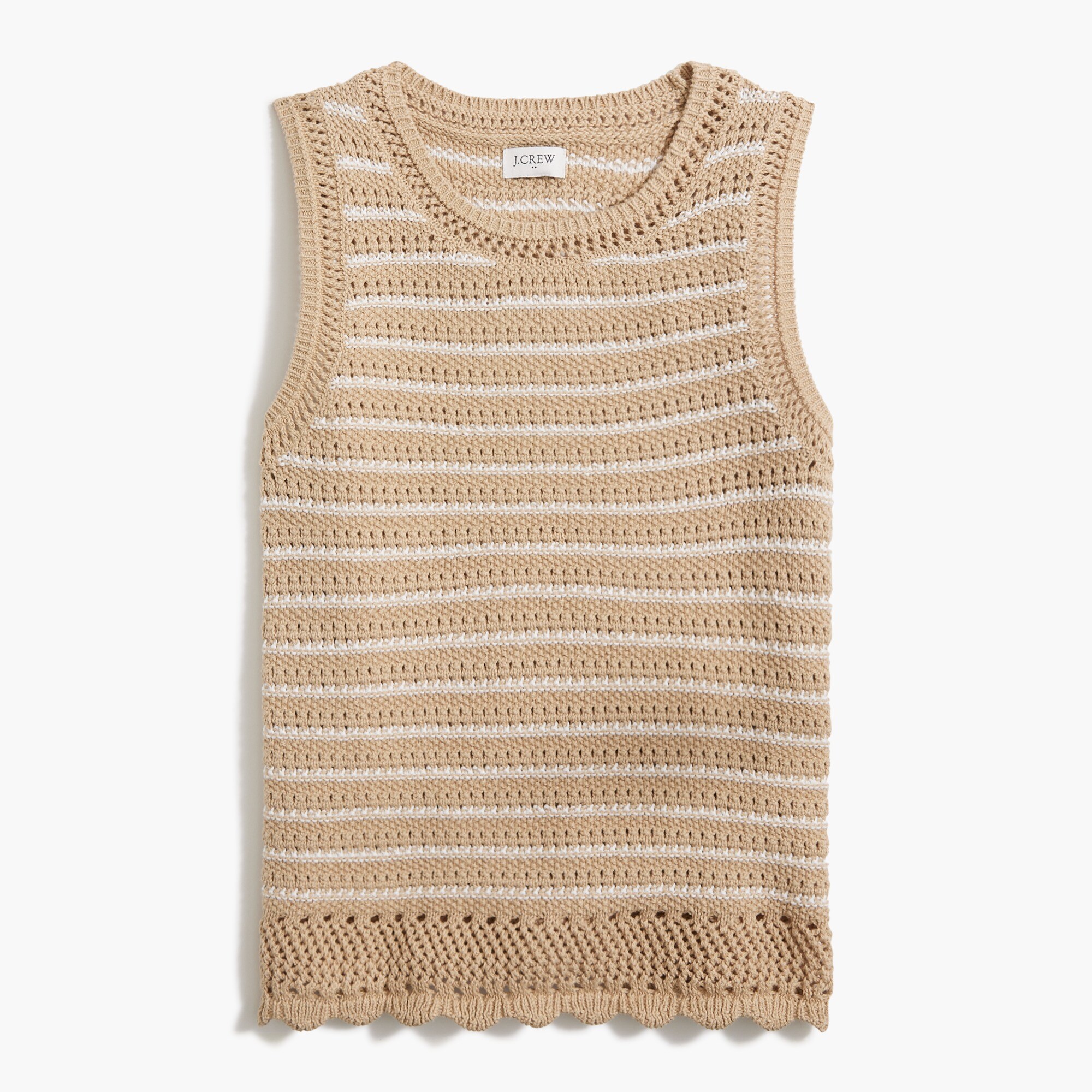 striped crochet sweater-tank for women