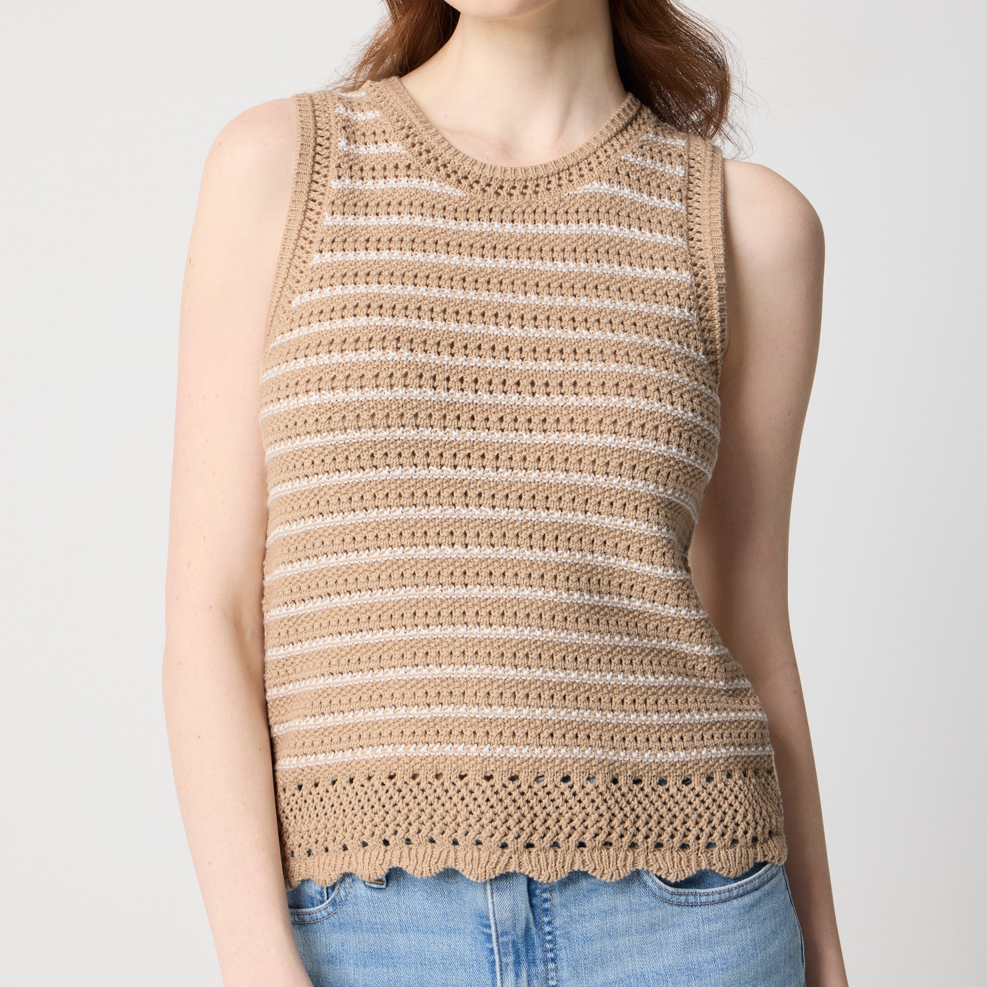 Striped crochet sweater-tank