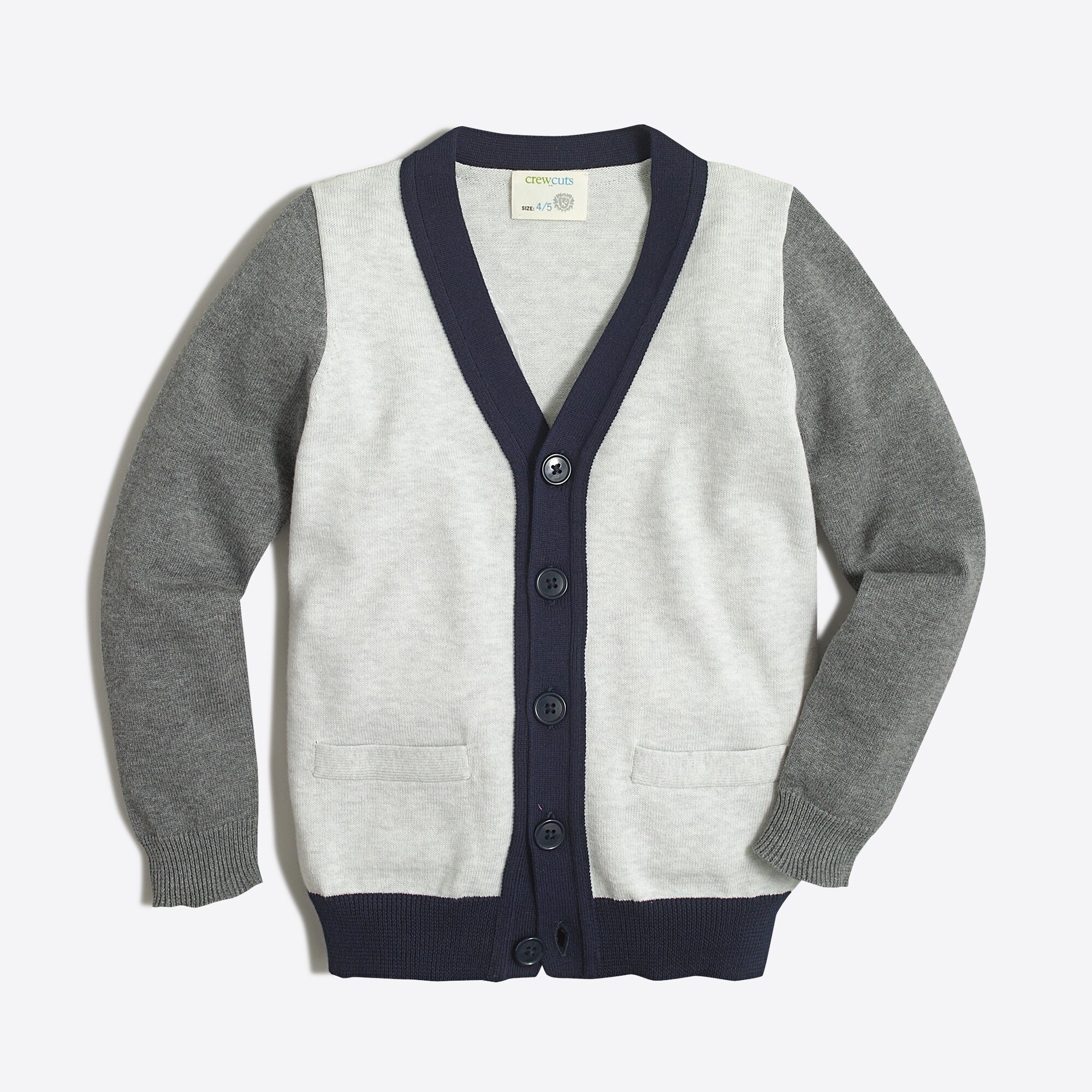 Boys' colorblock cardigan sweater