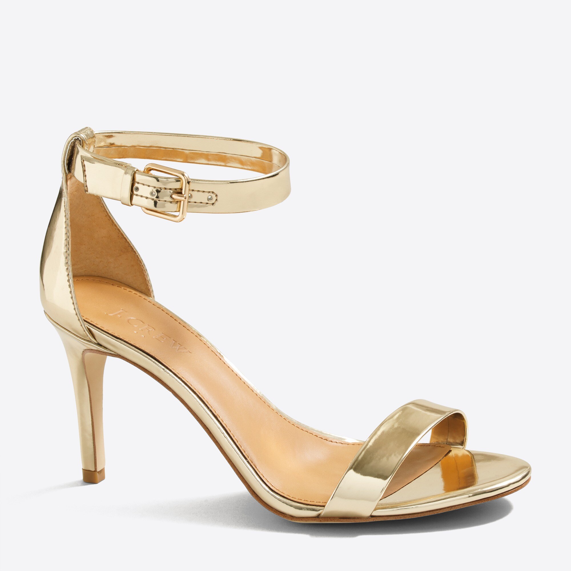 metallic high heel shoes