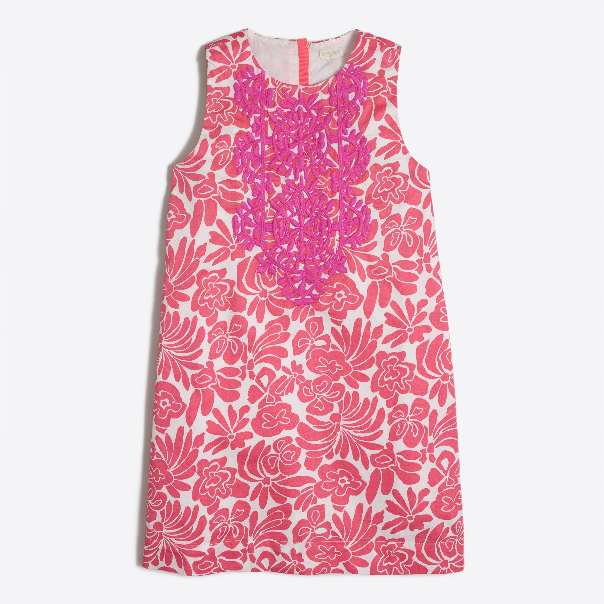 Girls' embroidered shift dress