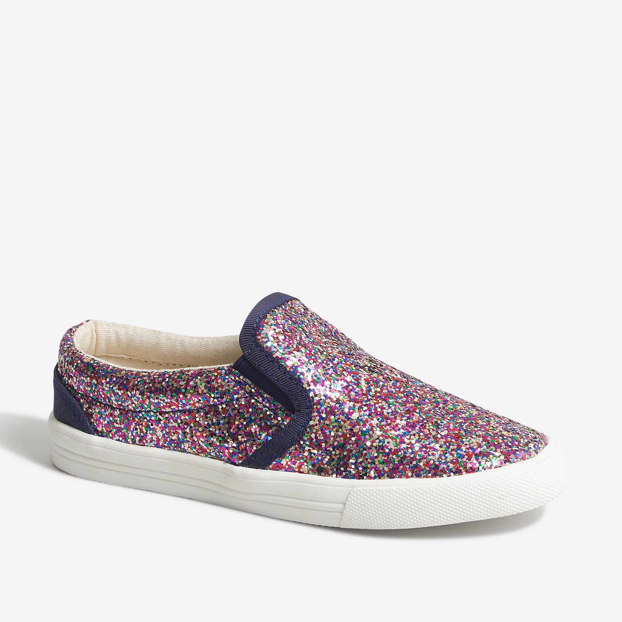 Girls' glitter slip-on sneakers