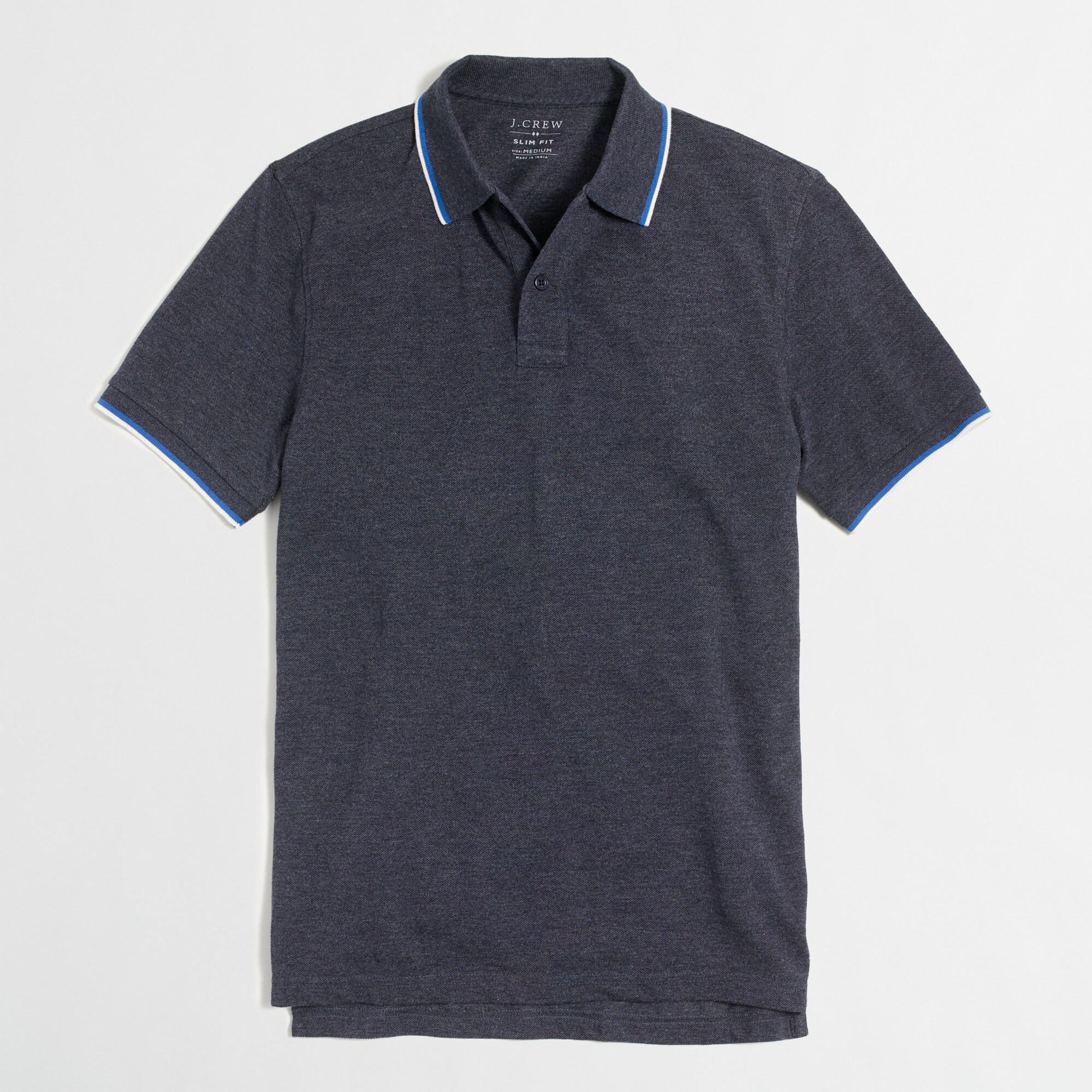 slim heathered tipped piqué polo shirt for men