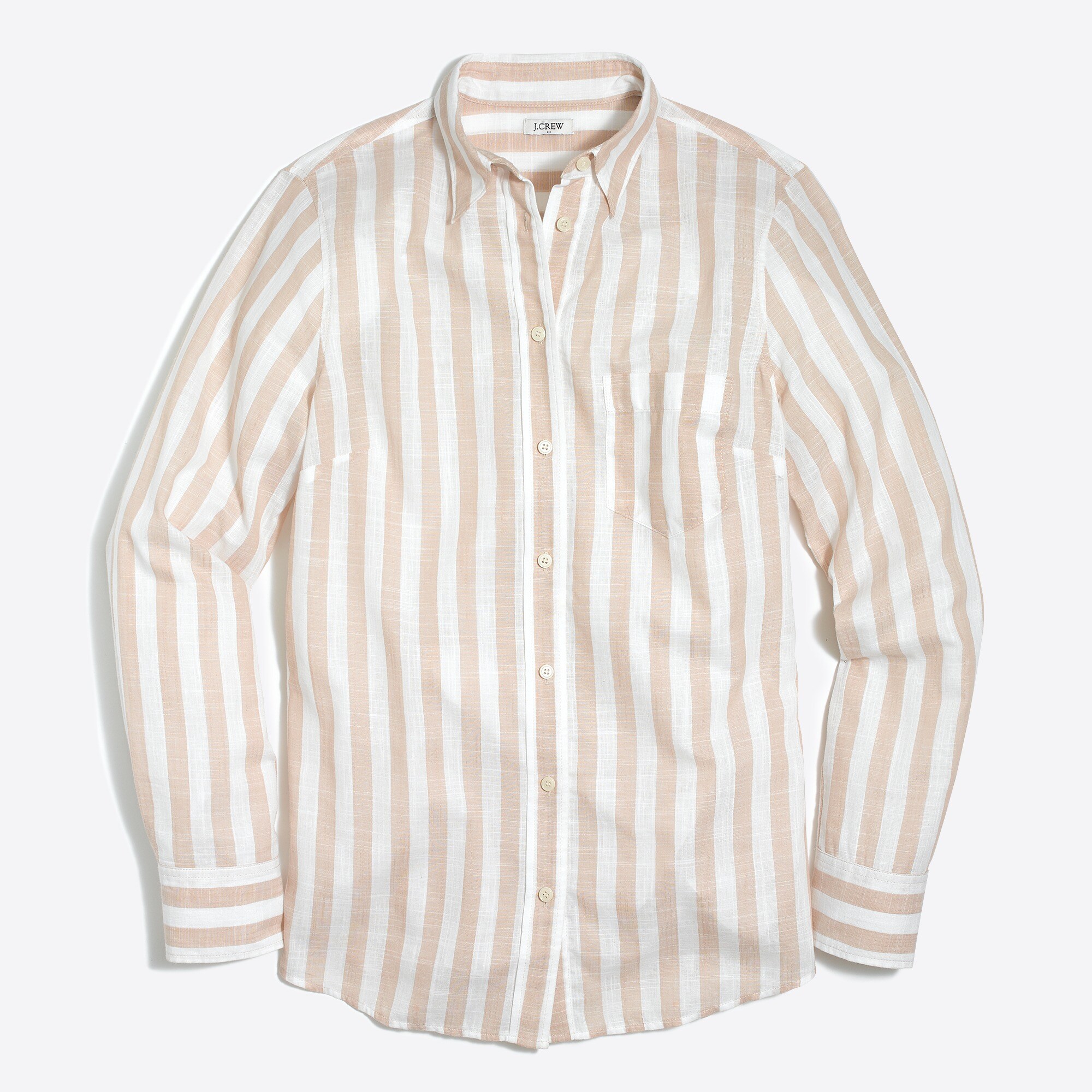 Factory: Striped Gauze Boy Shirt For Women