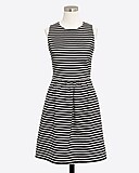Striped pleated ponte dress with zip back