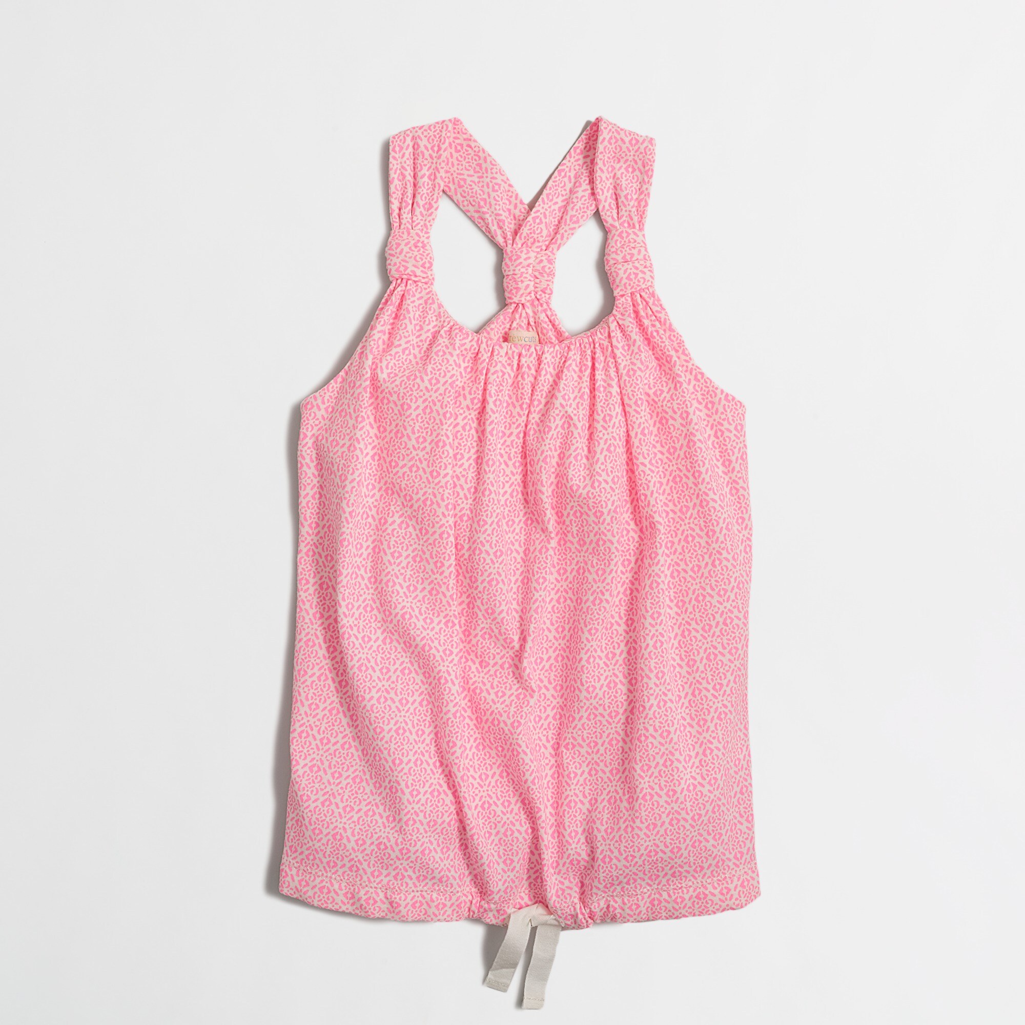 Girls' printed drawstring tank top