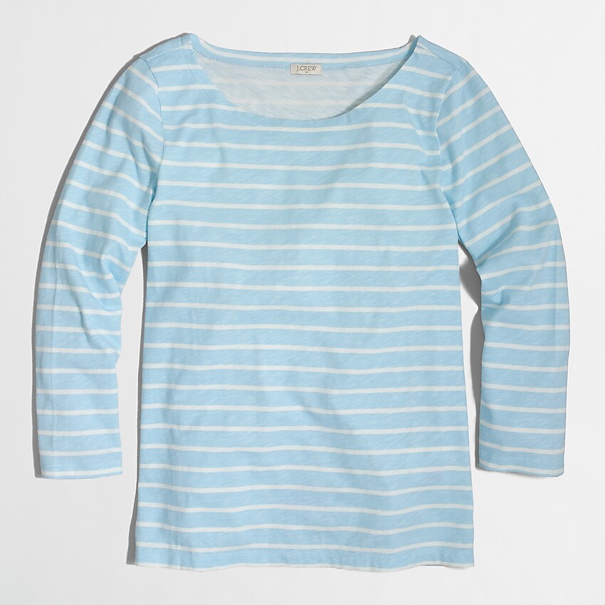 factory: striped knit top for women, right side, view zoomed