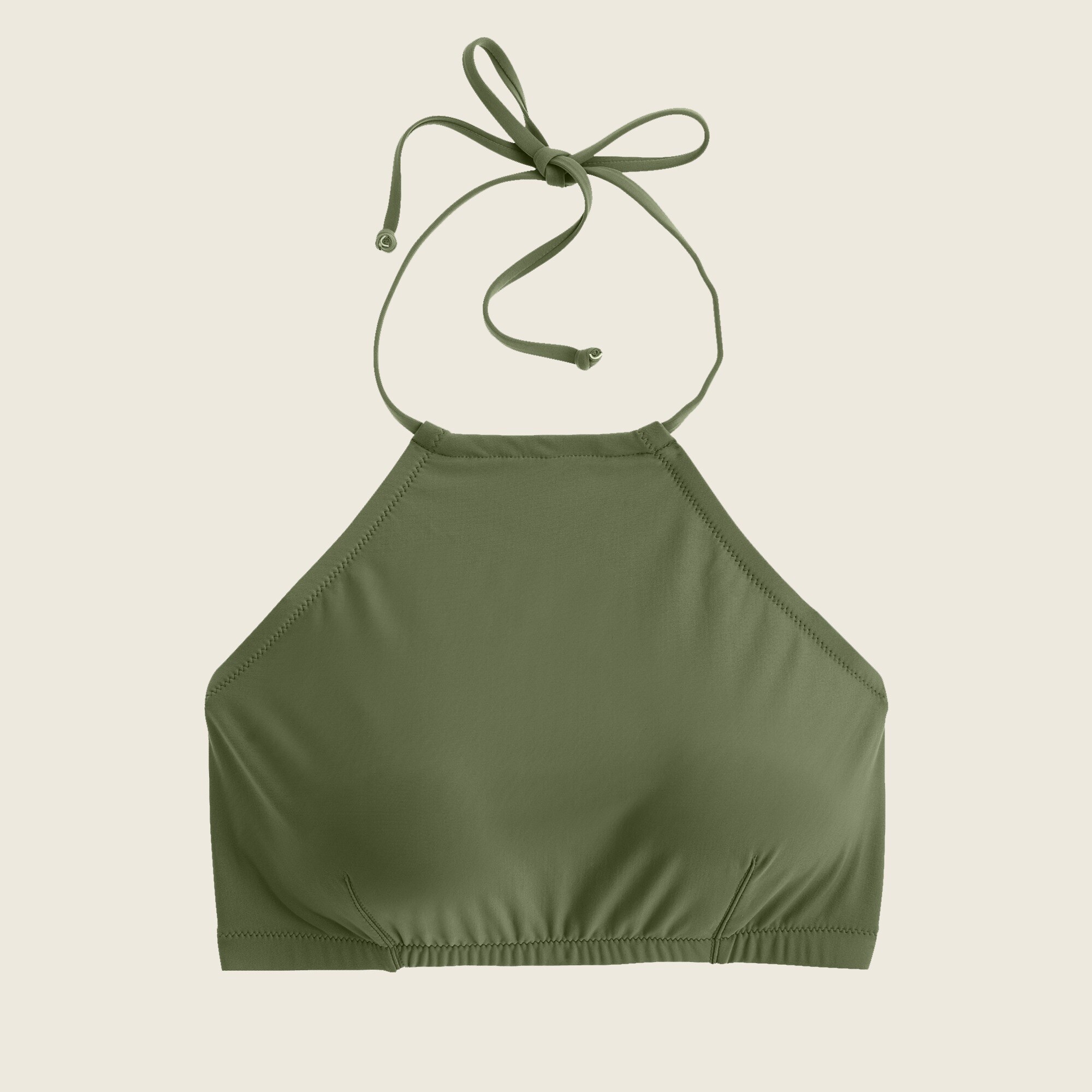 Cropped halter bikini top