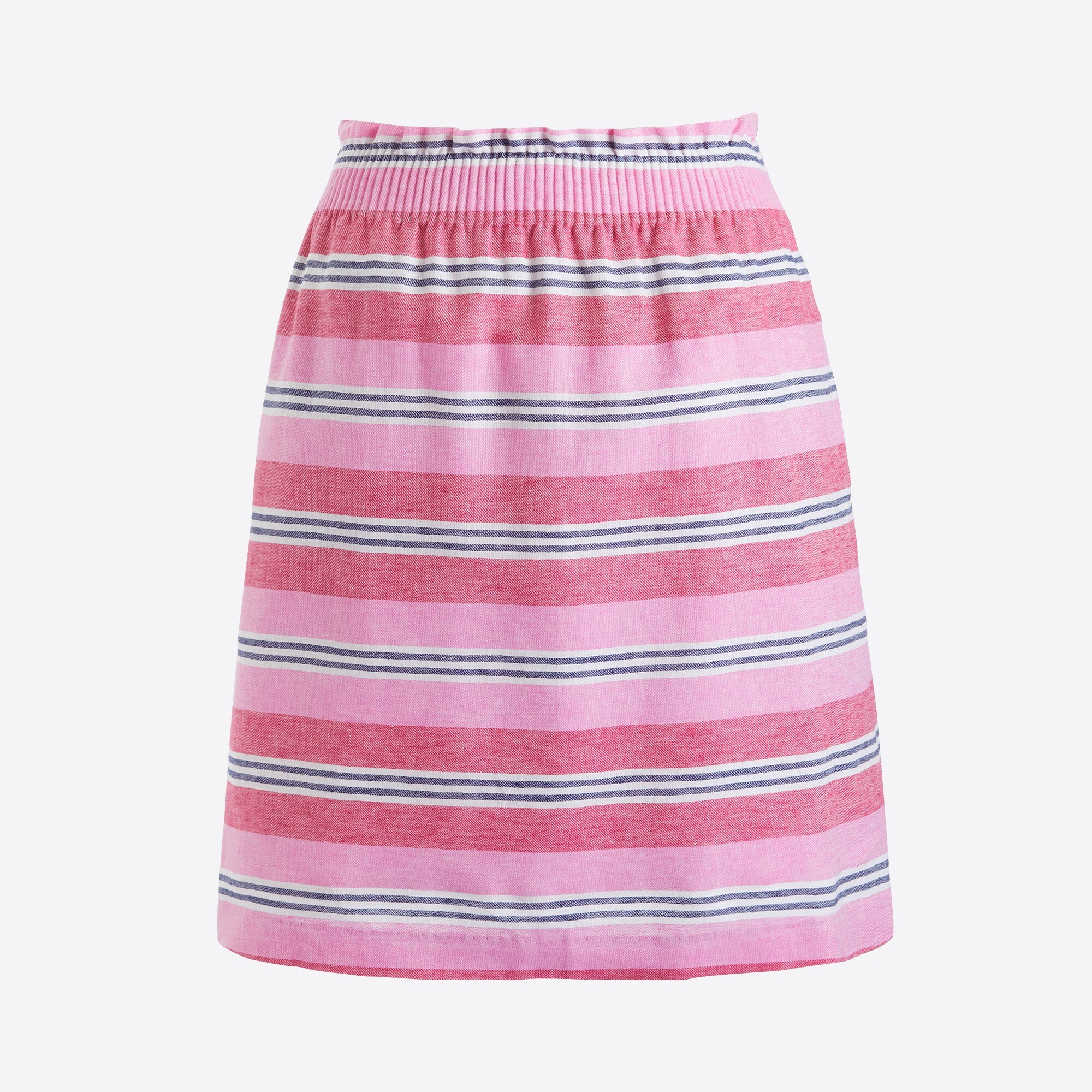 mixed-stripe linen-cotton sidewalk mini skirt for women