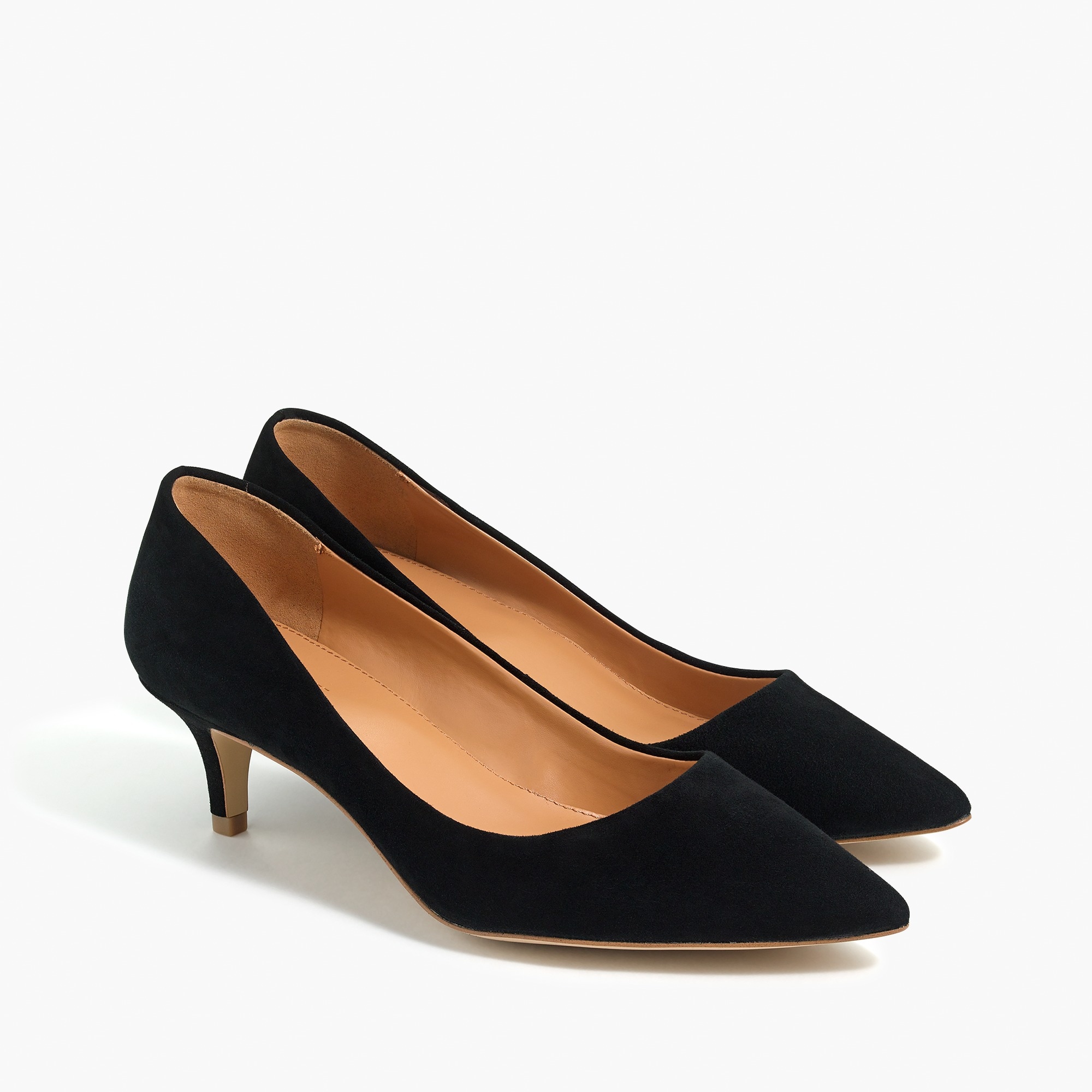 black suede kitten heels