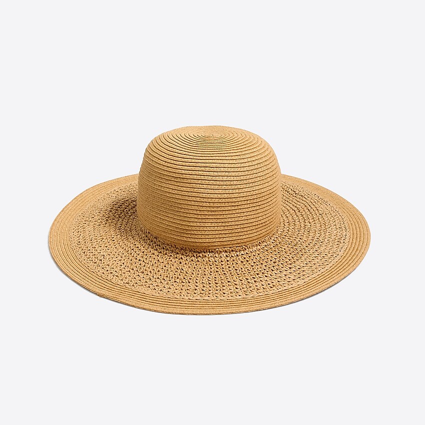 j.crew factory: textured summer straw hat for women, right side, view zoomed