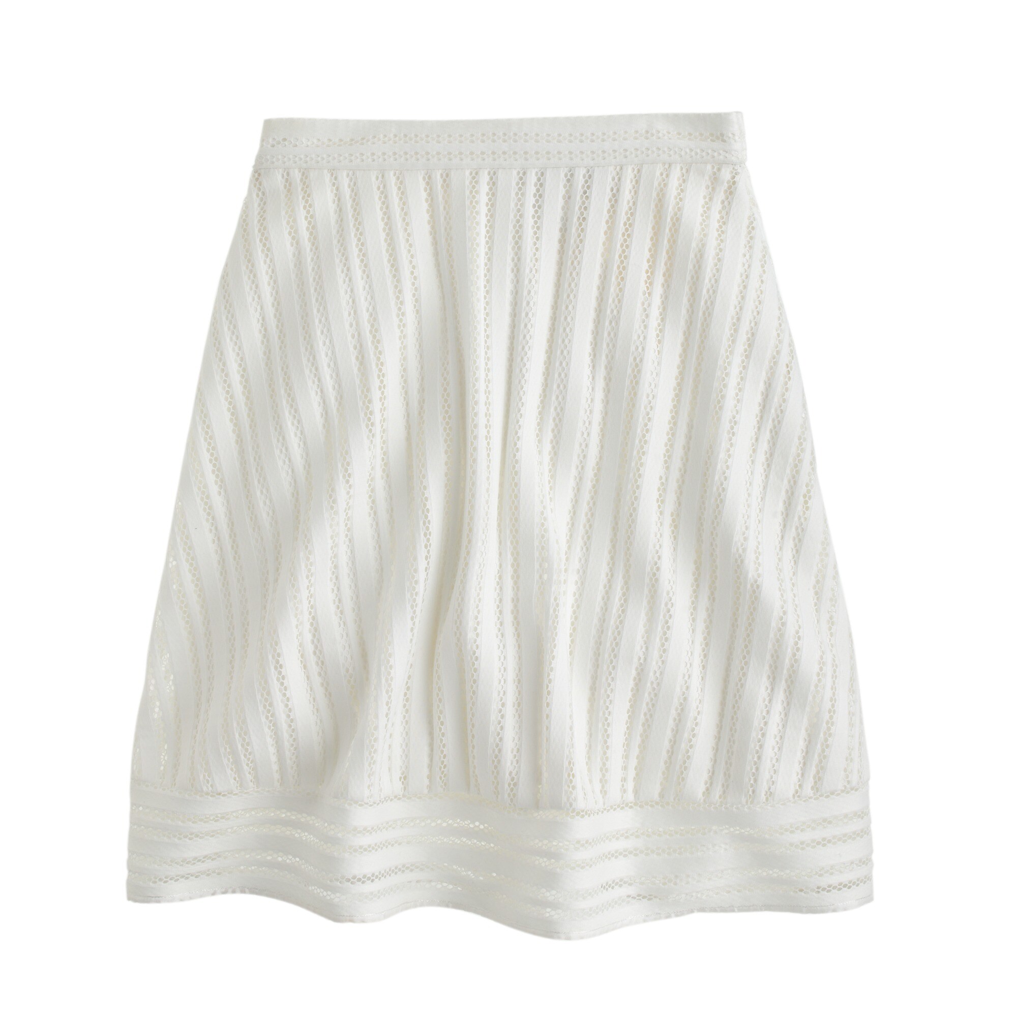 Striped eyelet skirt