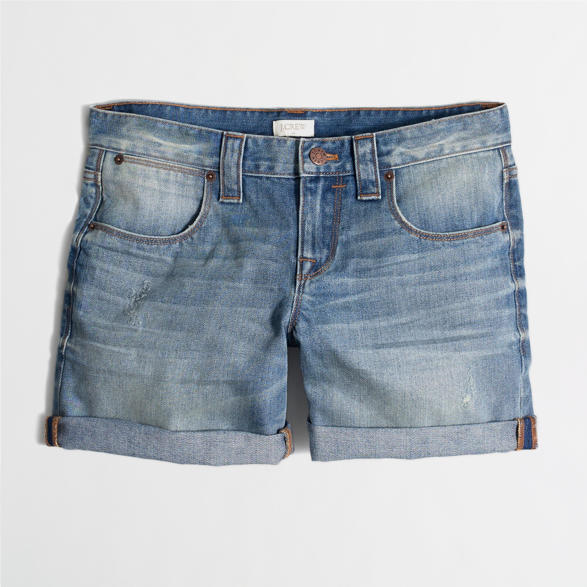 cuffed denim short for women
