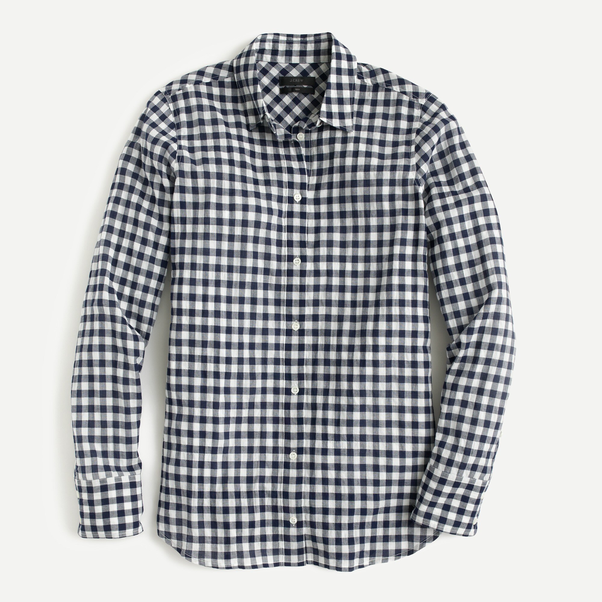 Classic-fit boy shirt in crinkle gingham