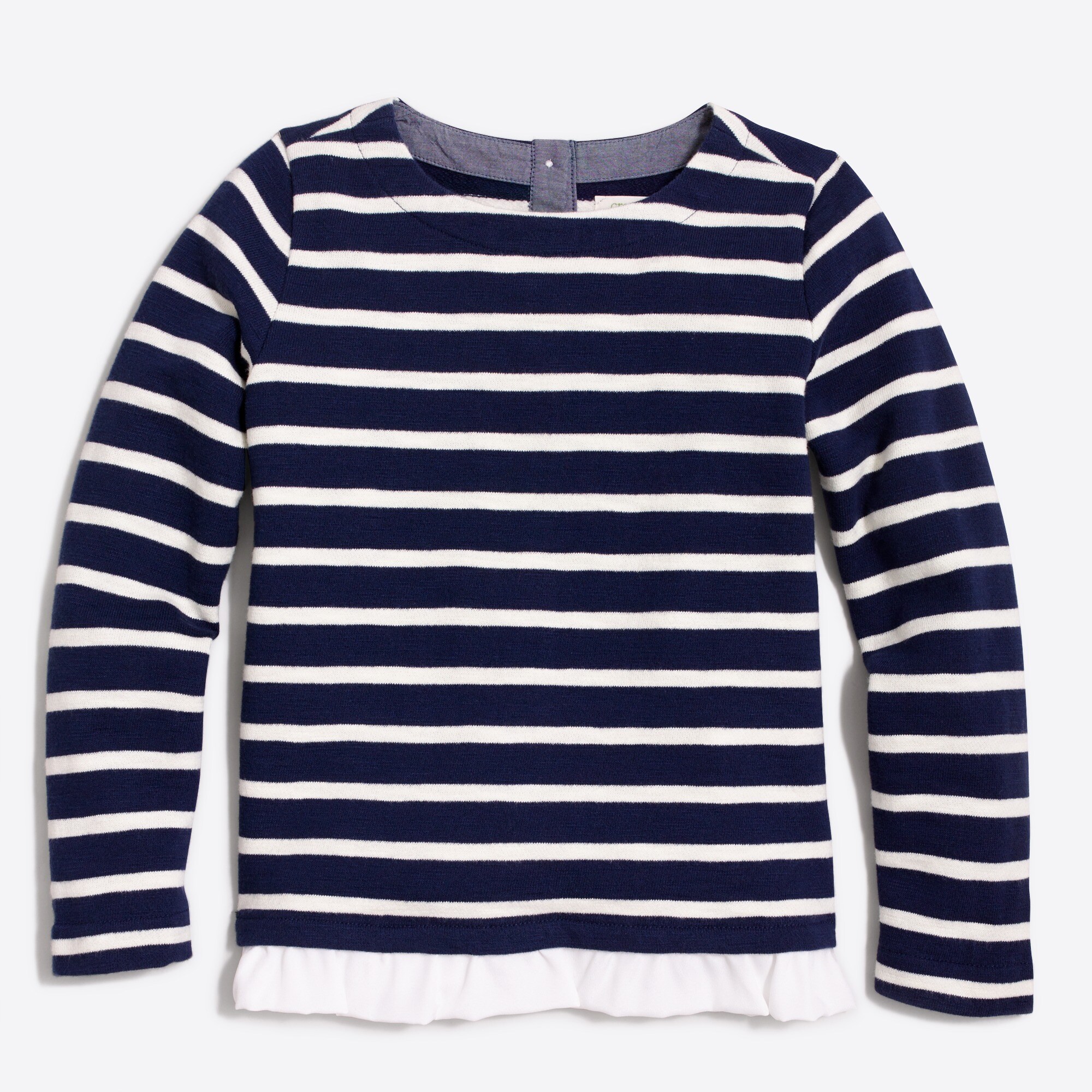 girls' striped ruffle-hem sweatshirt for girls