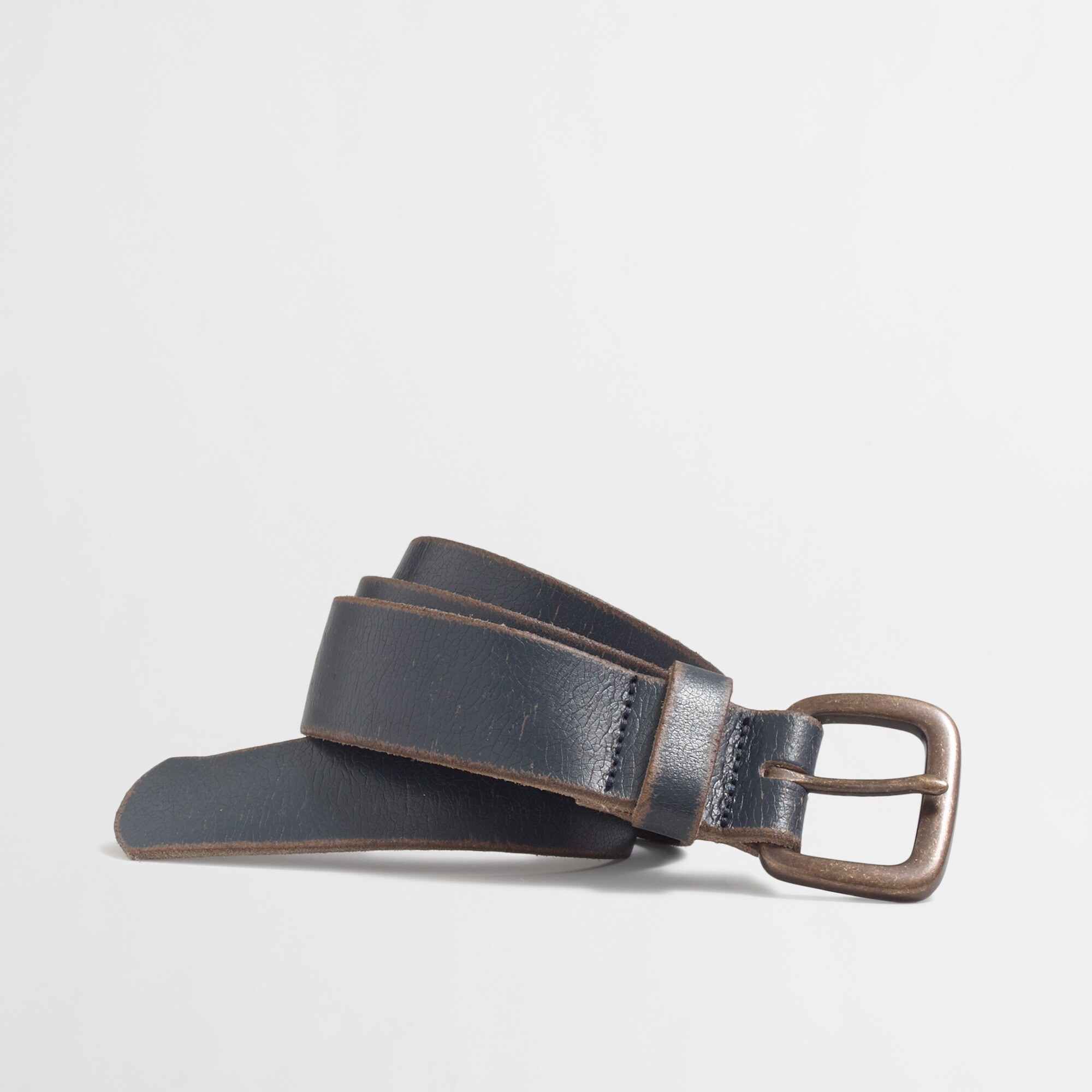 Distressed leather belt