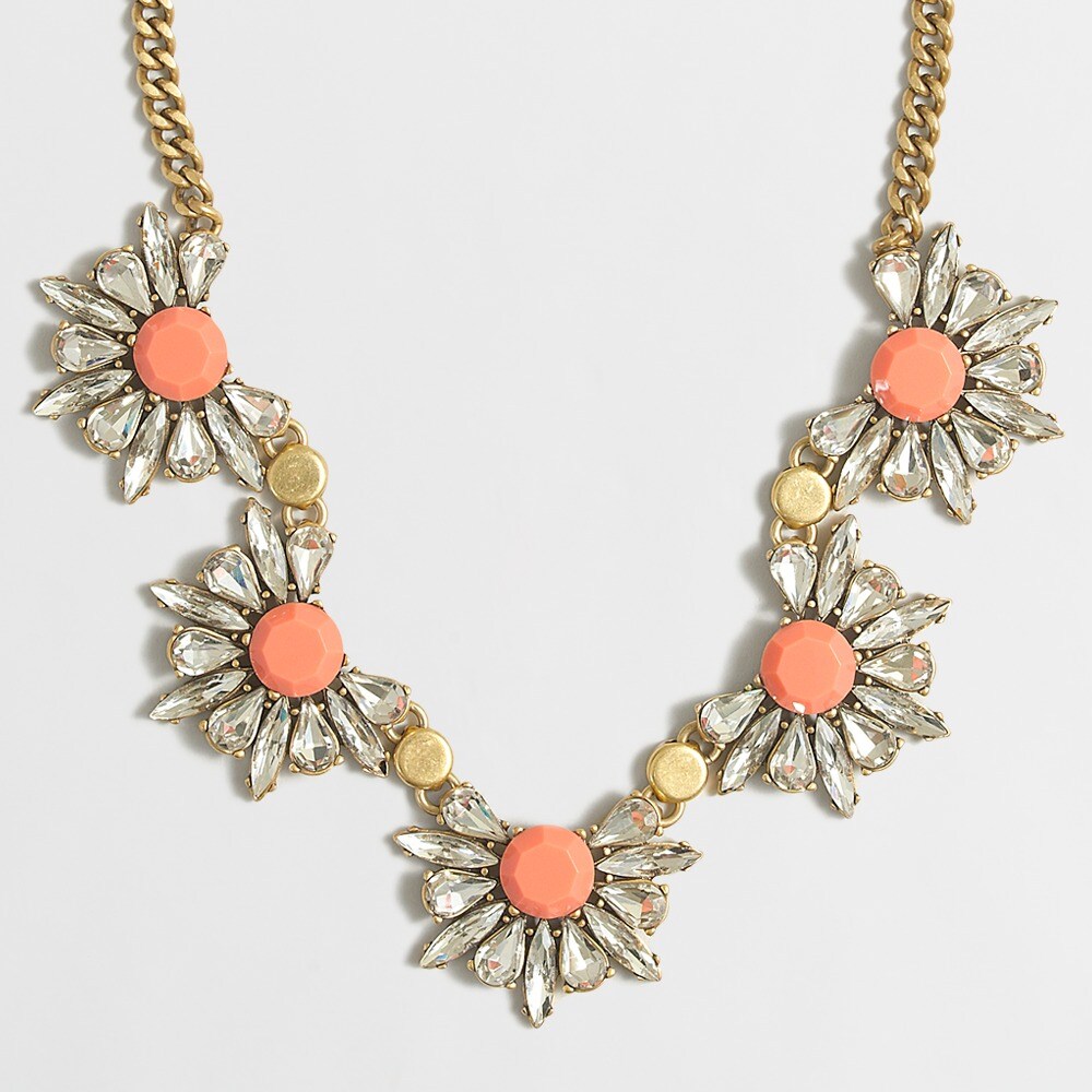 Floral gemstone necklace