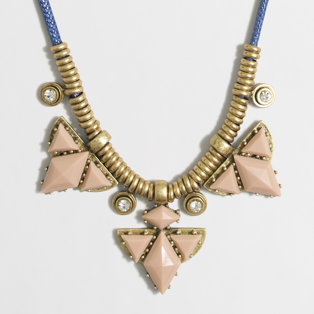 Triangle stone cord necklace