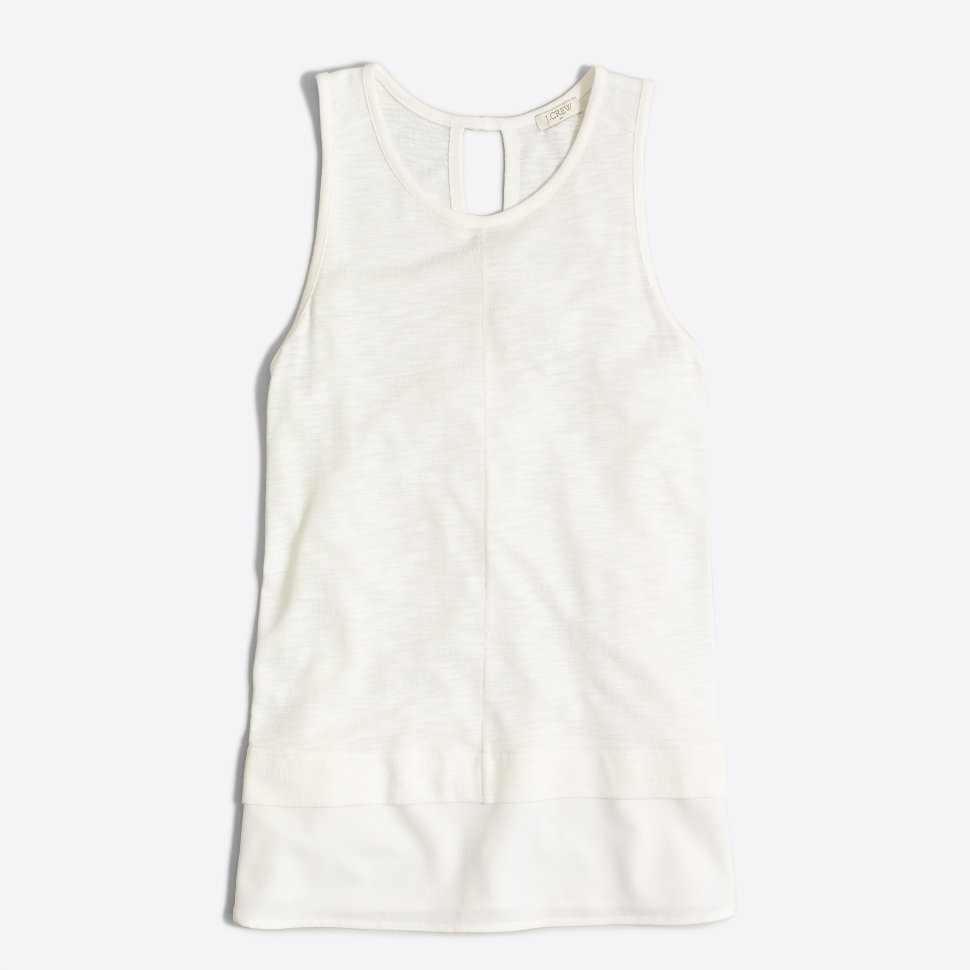 Drapey tank top with silky hem
