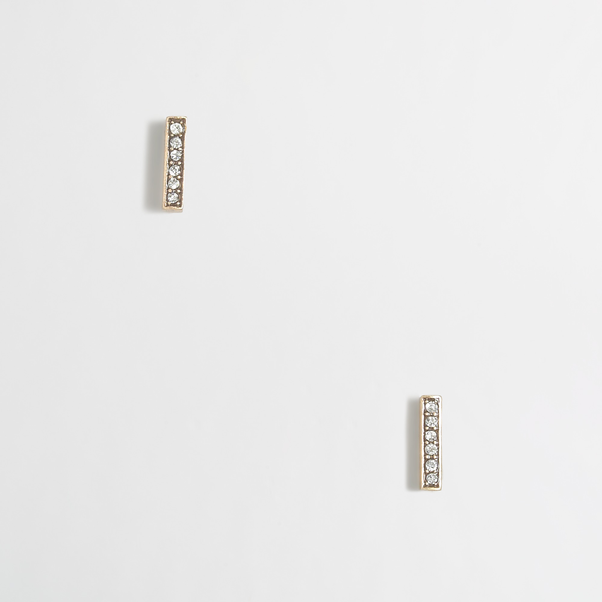 Crystal-encrusted bar earrings