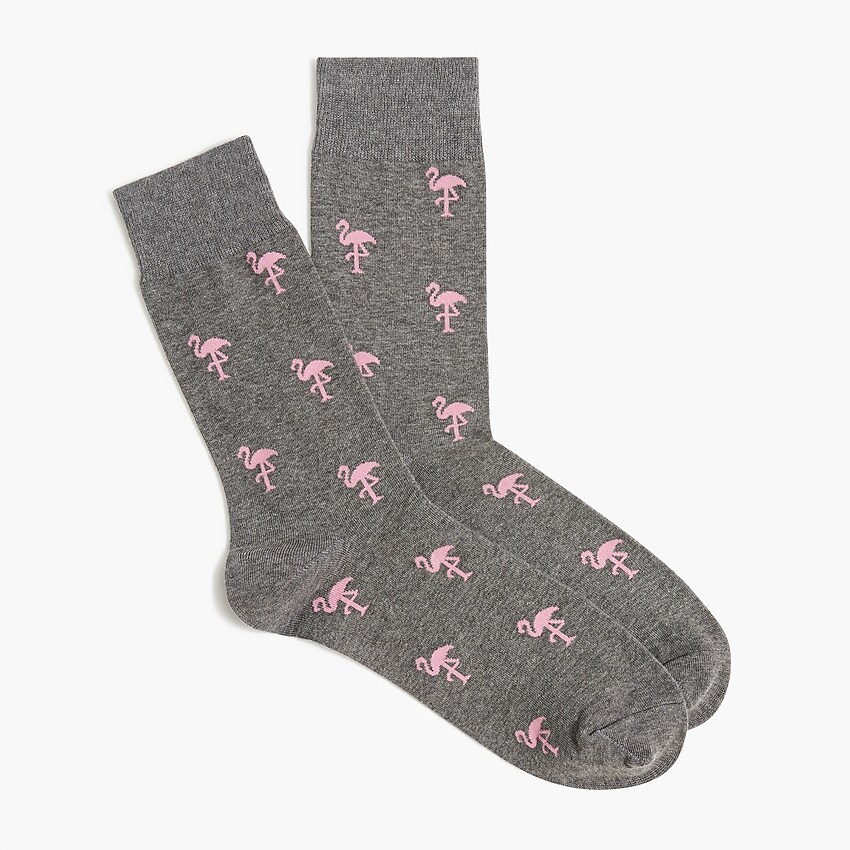 factory: flamingo socks for men, right side, view zoomed
