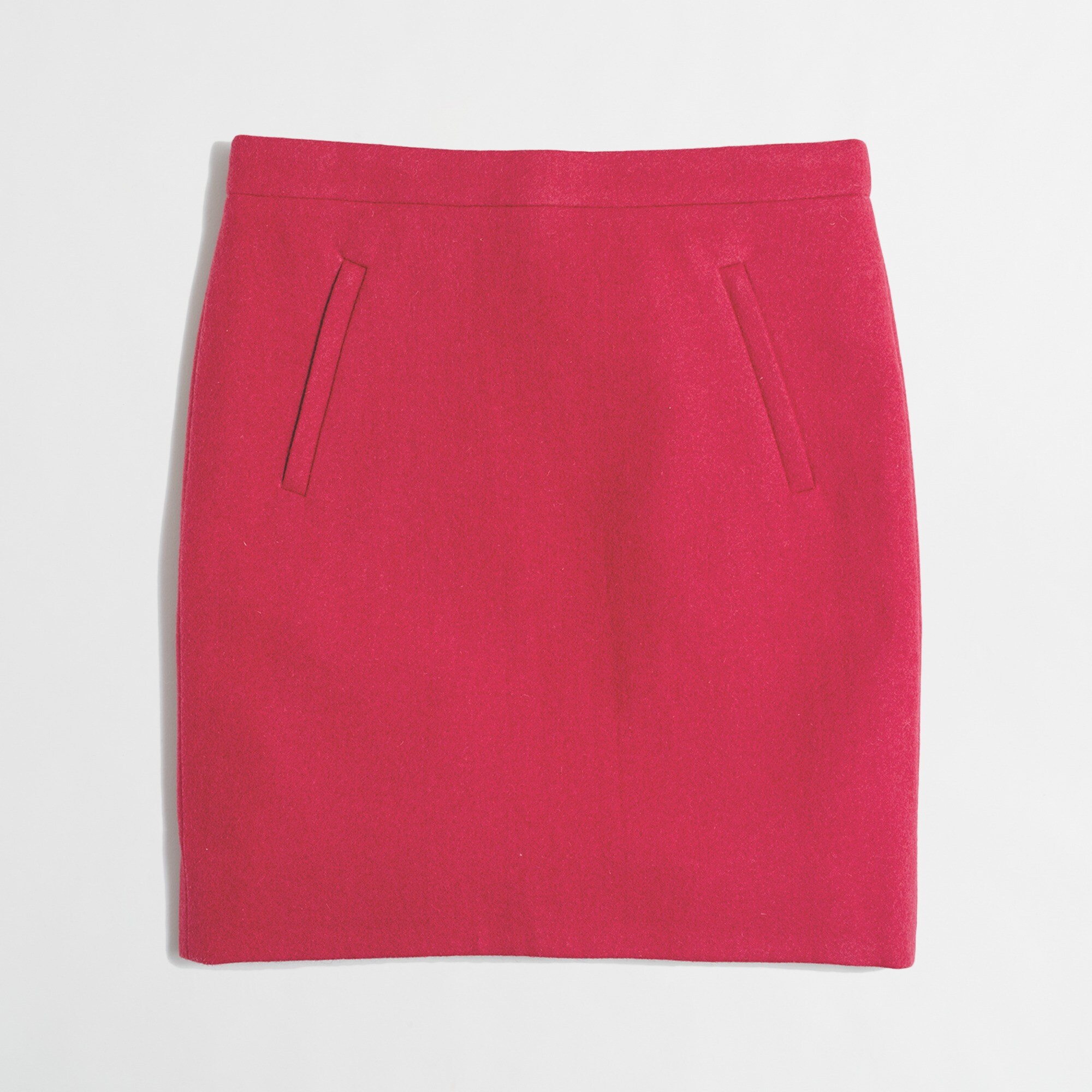 Zip-pocket wool mini skirt