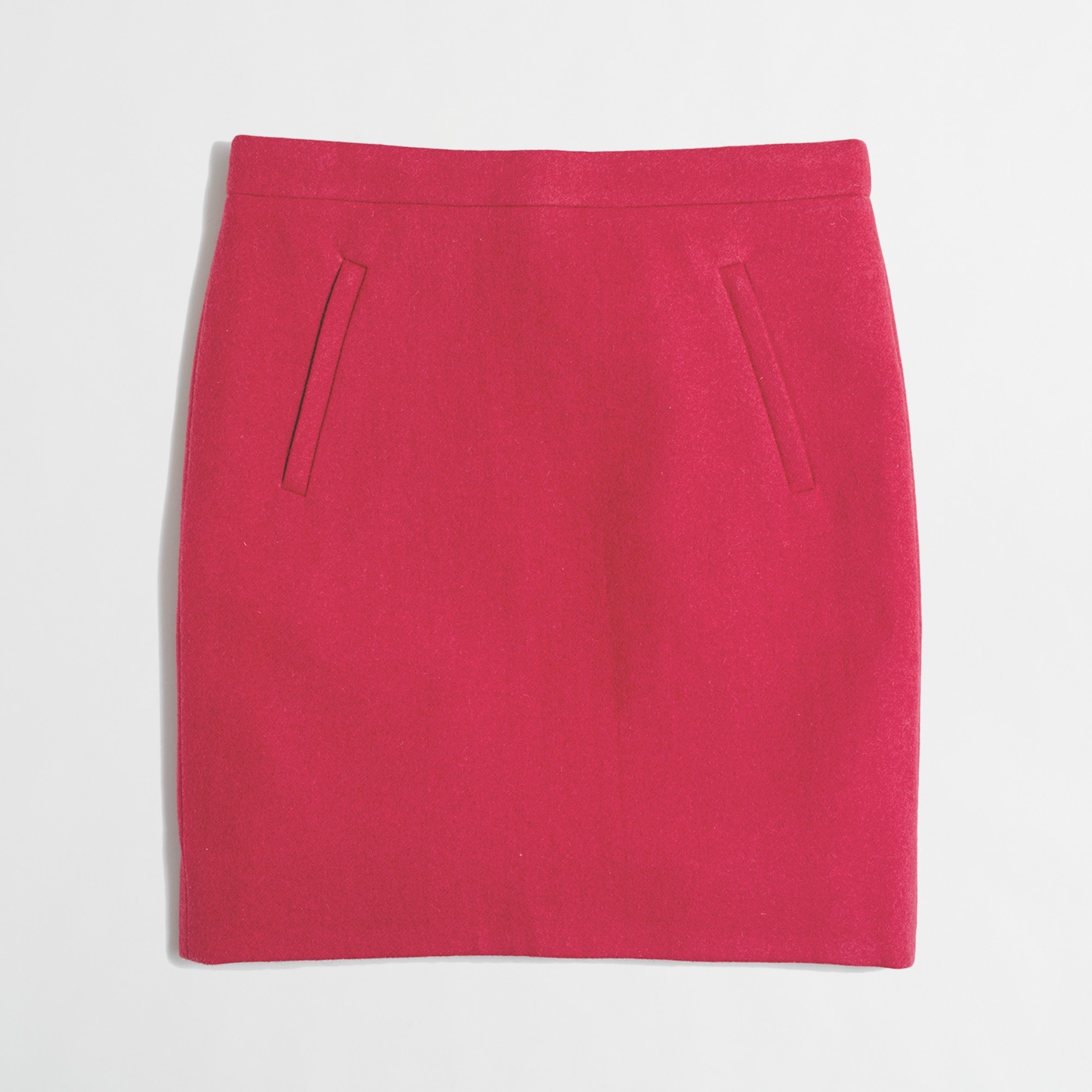 zip-pocket wool mini skirt for women