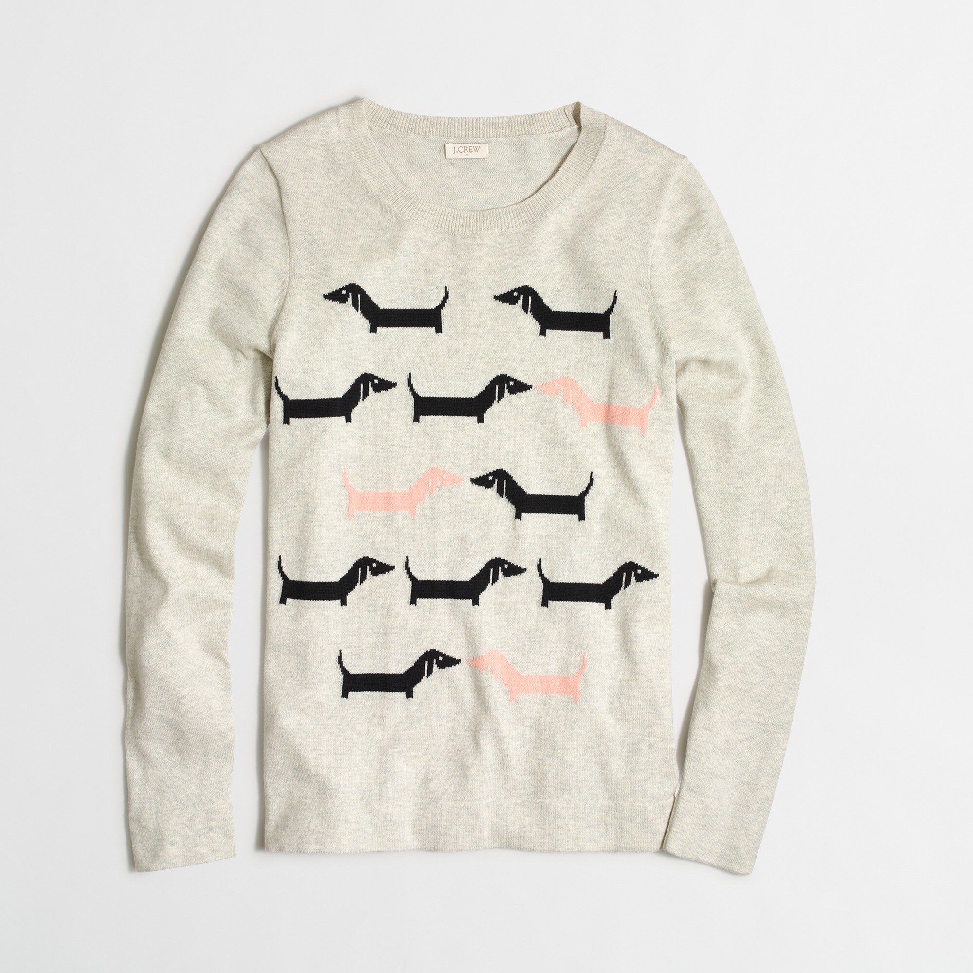 intarsia mini dachshund sweater for women