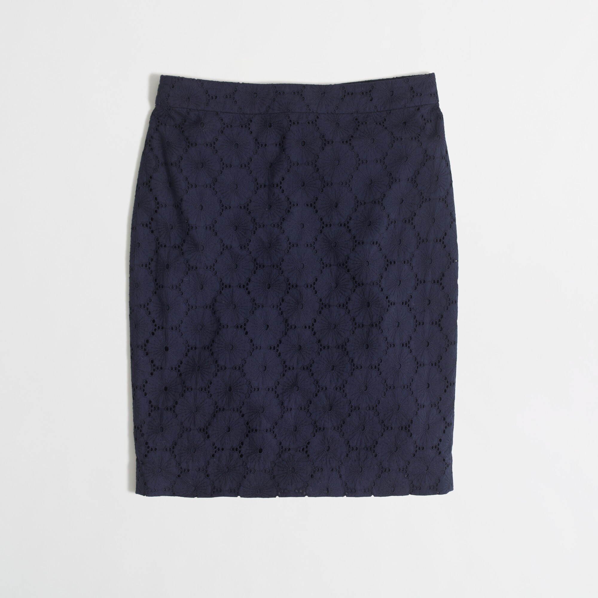 floral eyelet pencil skirt for women