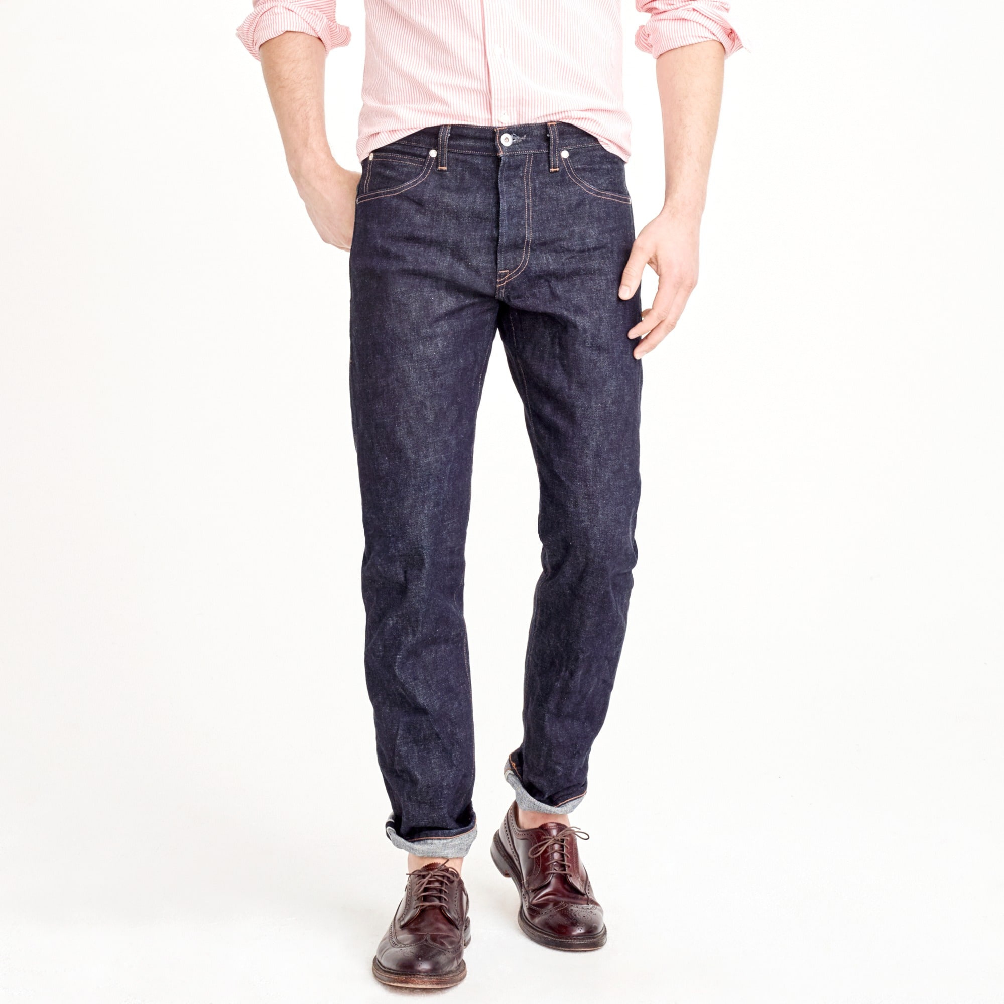 men's wallace &amp; barnes straight fit jean in indigo raw selvedge - men's pants
