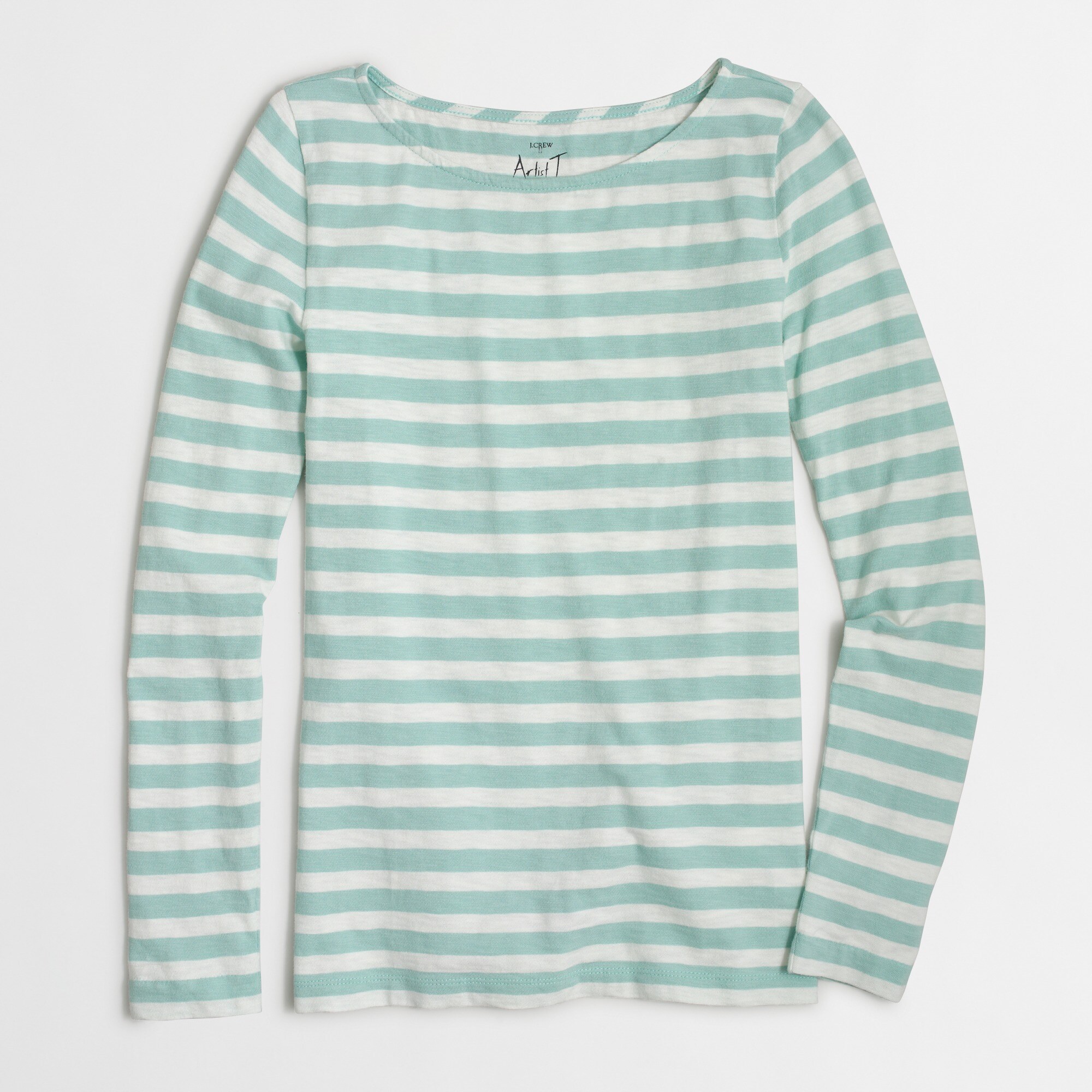 factory: striped long-sleeve artist tee for women, right side, view zoomed