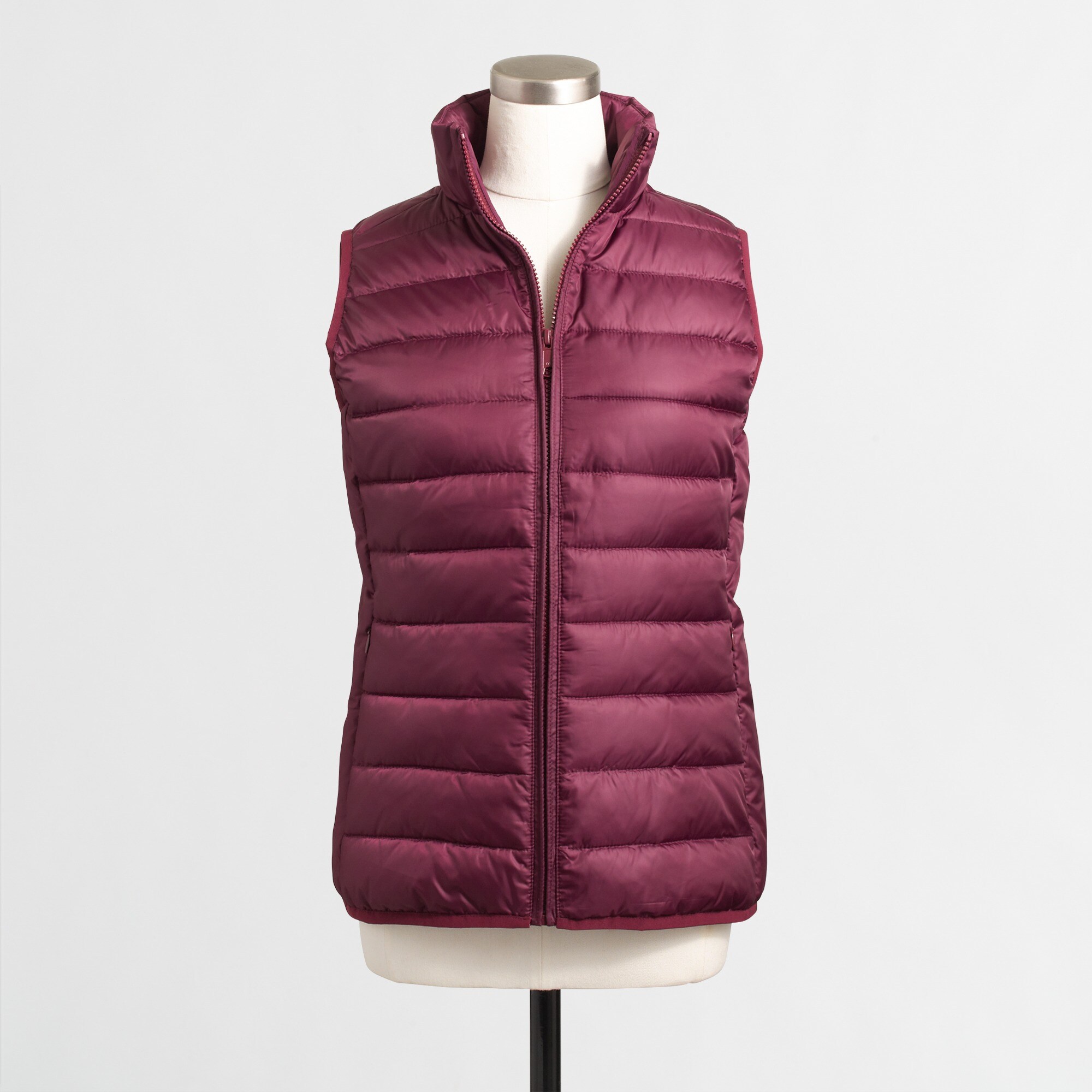 channeled puffer vest for women
