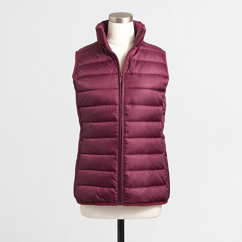 factory: channeled puffer vest for women, right side, view zoomed