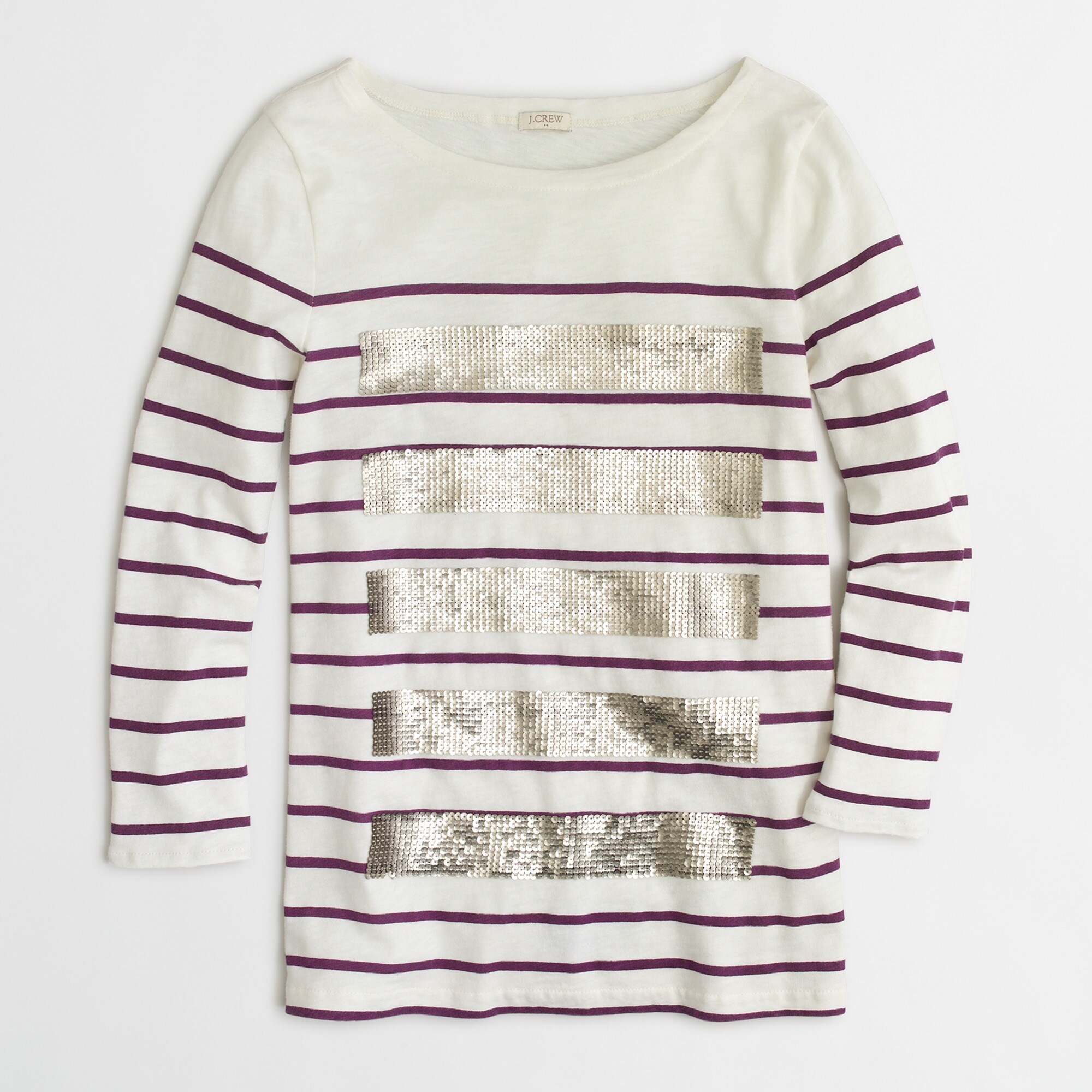 sequin-striped tee for women