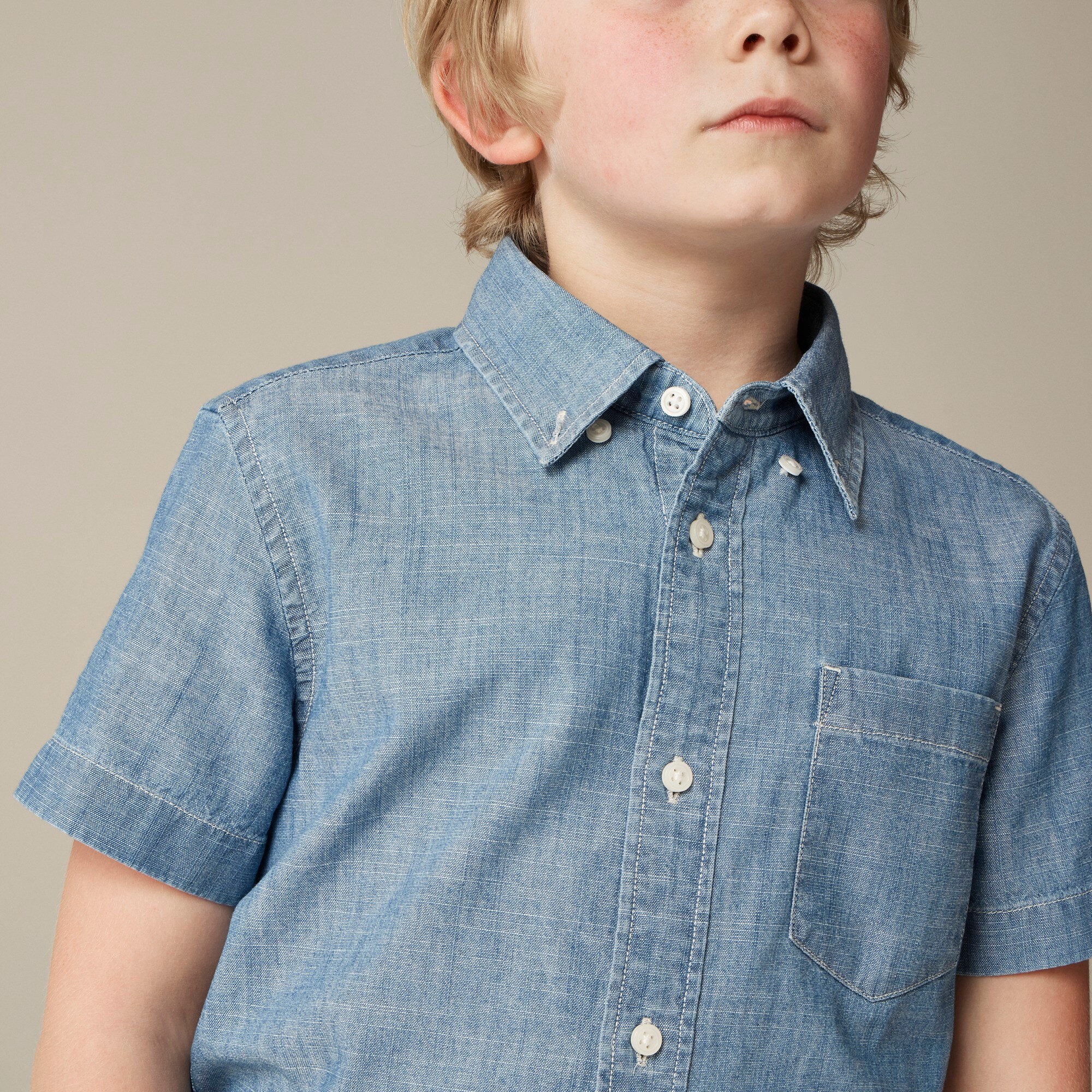 Kids' short-sleeve chambray shirt