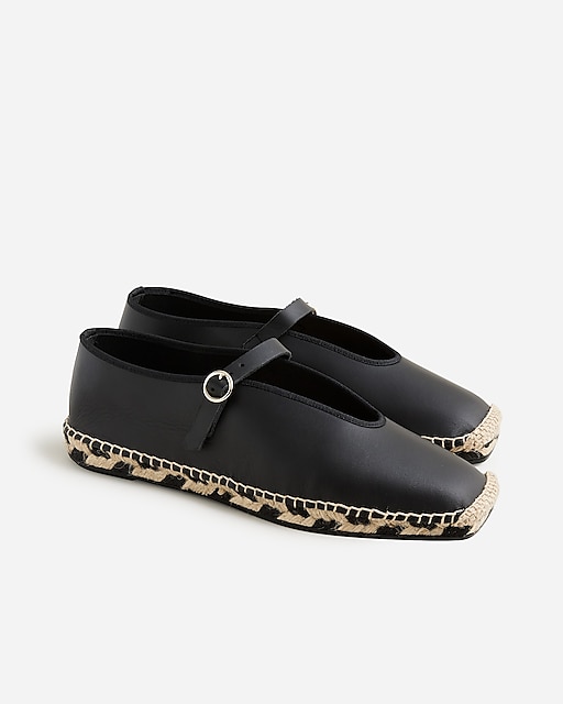 womens Made-in-Spain Mary Jane espadrilles in leather