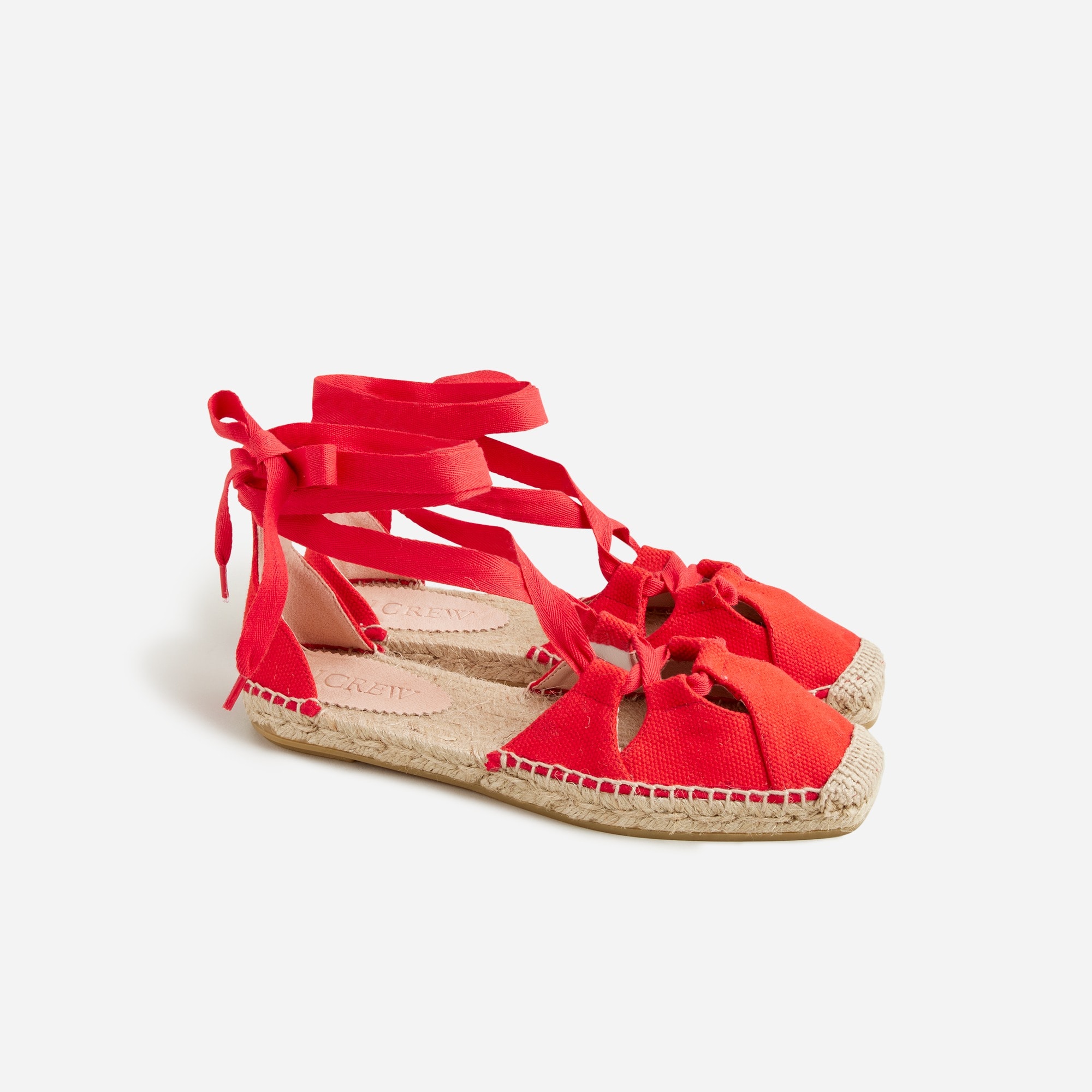 womens Made-in-Spain cutout lace-up espadrilles