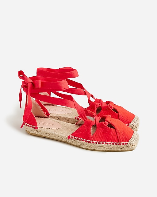 womens Made-in-Spain cutout lace-up espadrilles