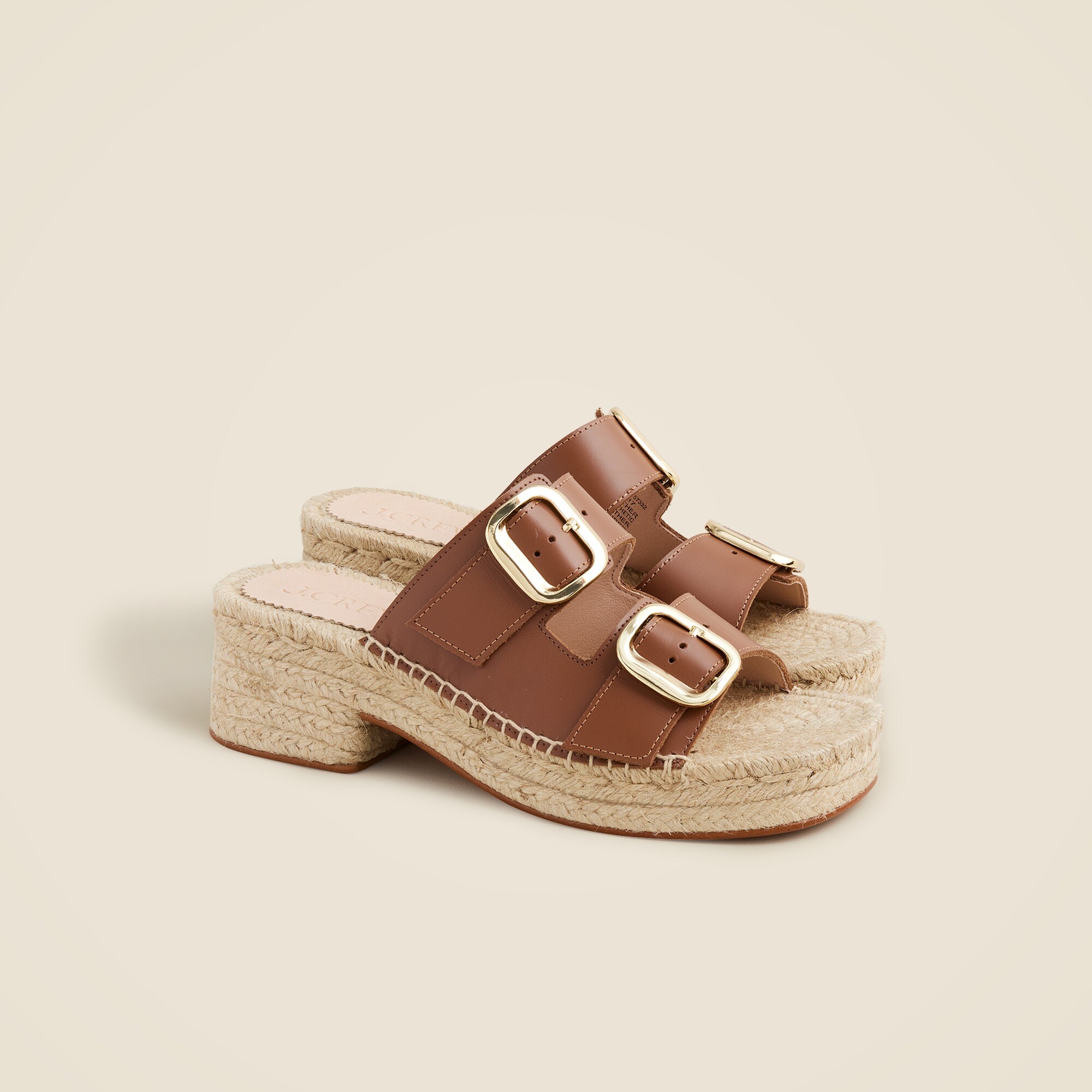 Made-in-Spain block-heel espadrilles in leather