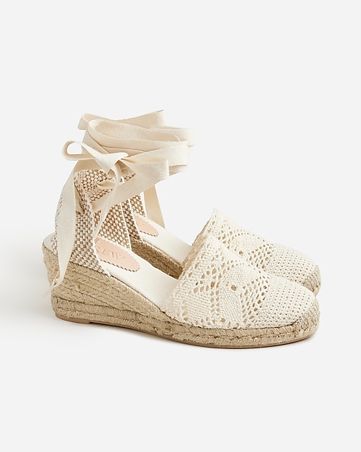  Made-in-Spain lace-up midheel espadrilles with crochet