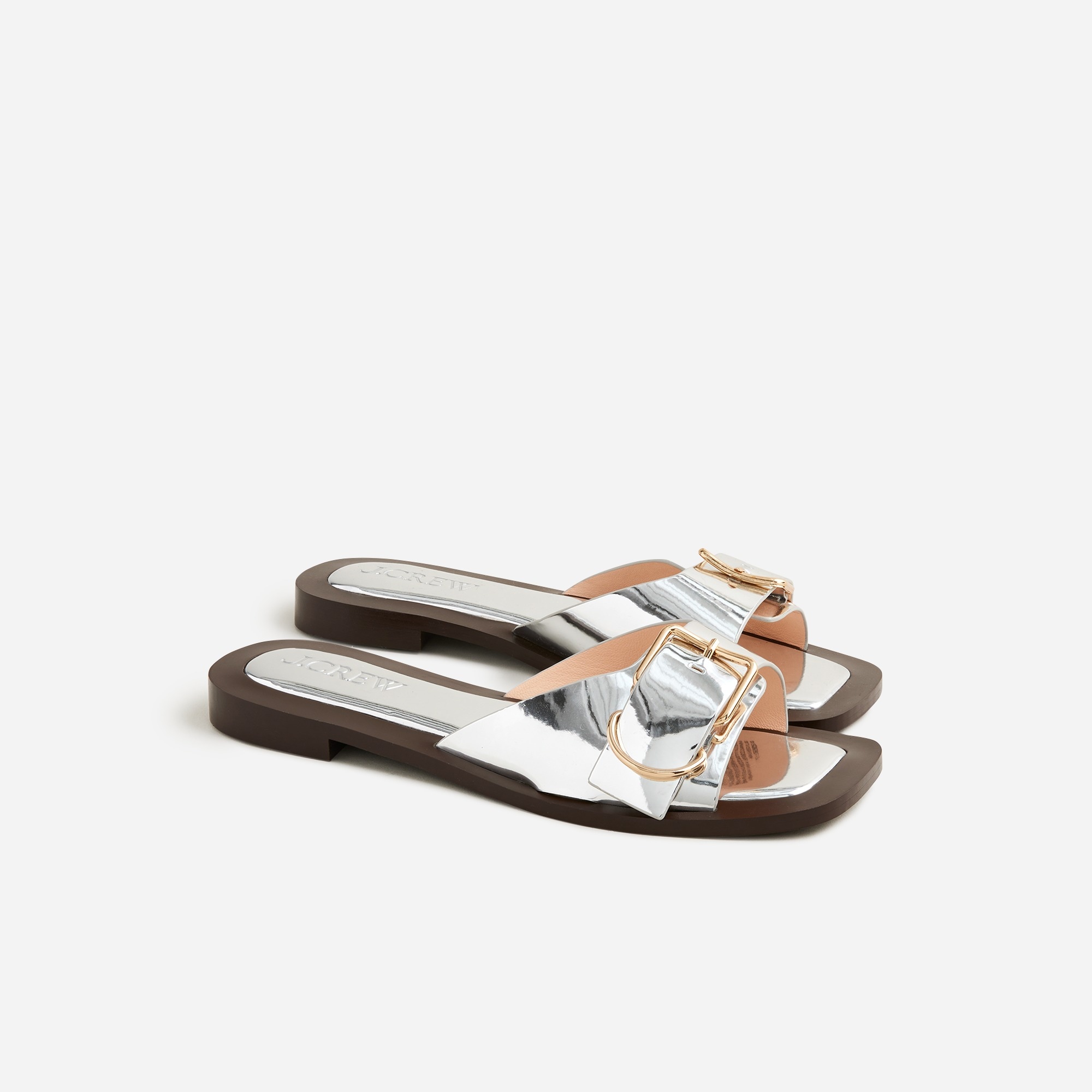 womens Callie sandals in metallic leather