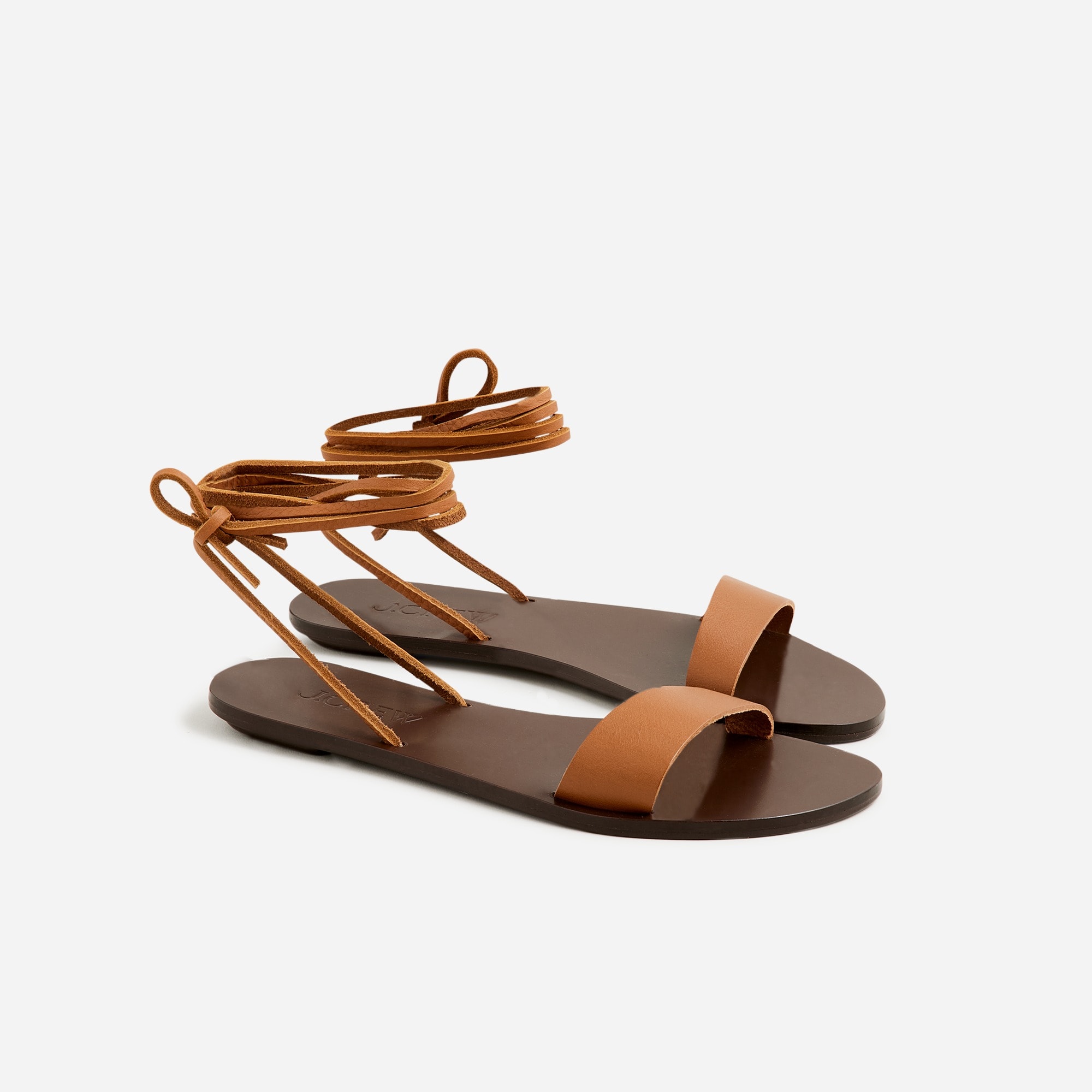  Made-in-Italy lace-up sandals in leather