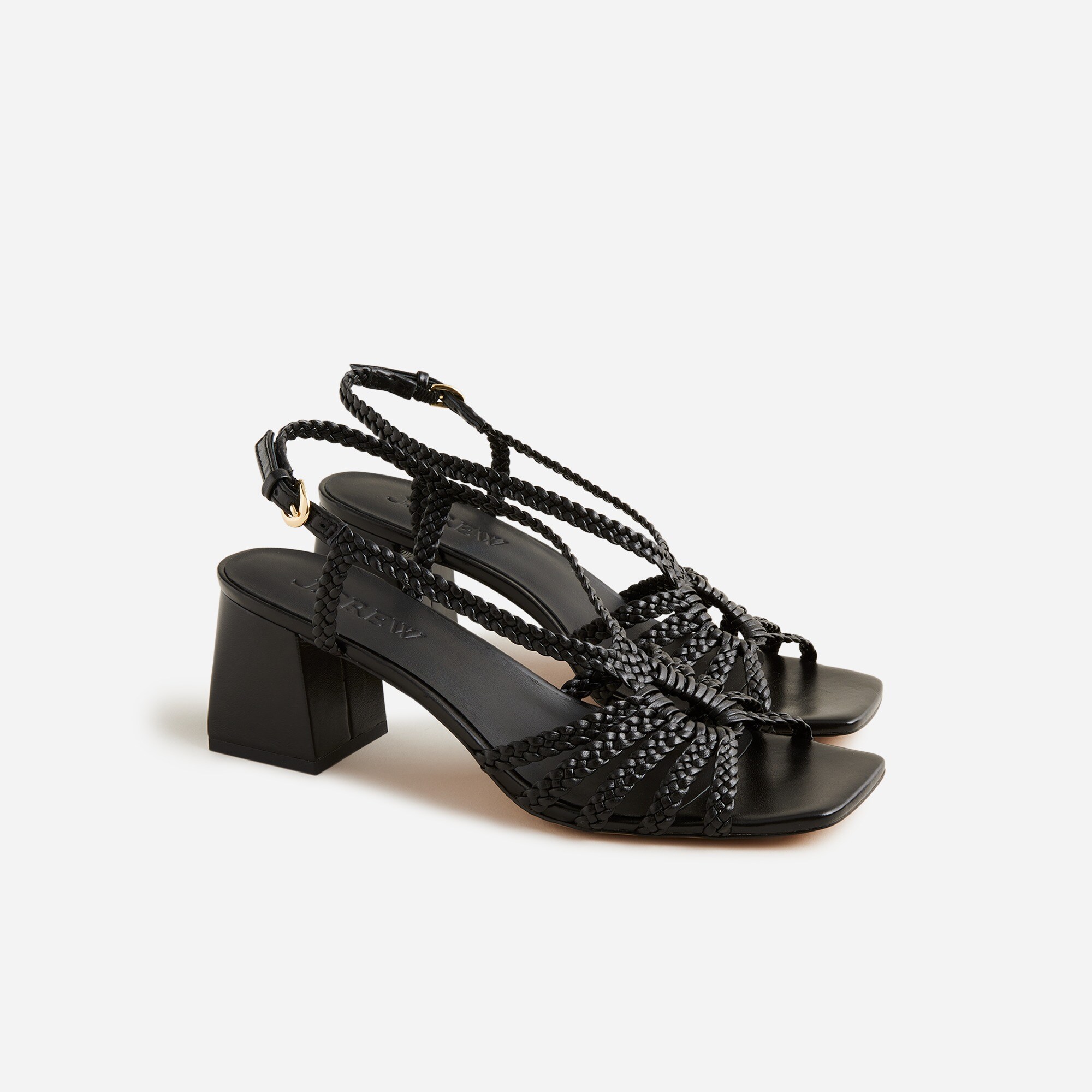 womens Layne braided sandal heels in leather