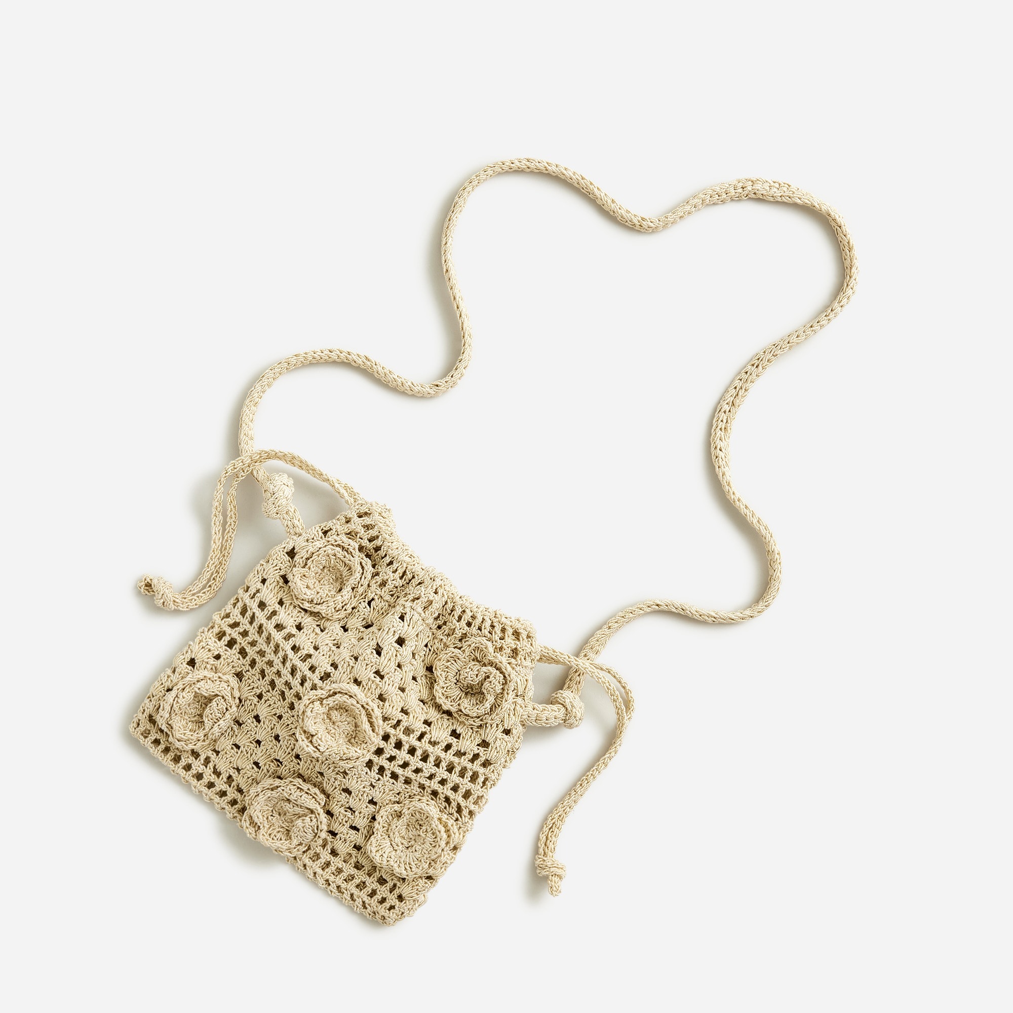 girls Girls' metallic crochet crossbody purse