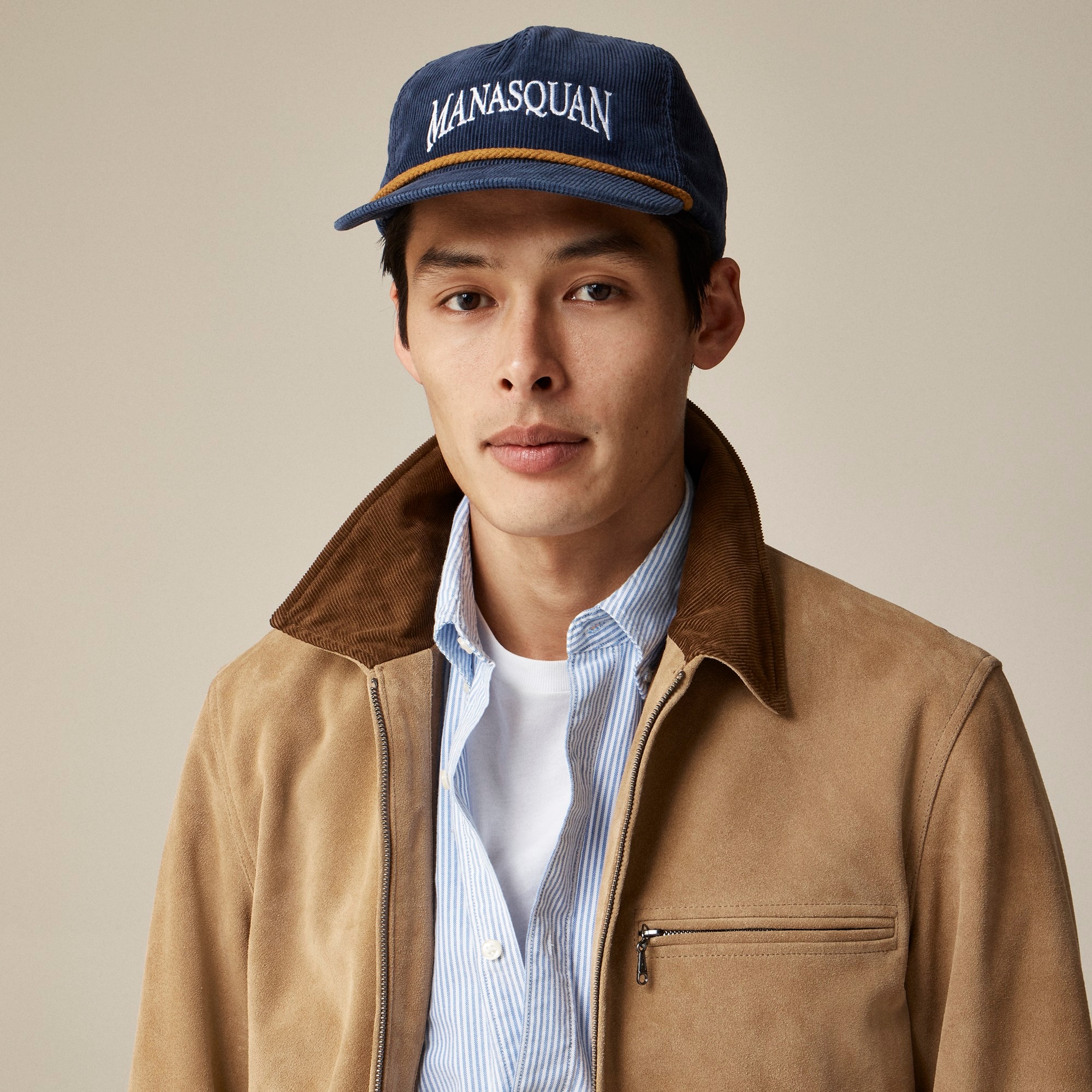  BEAMS PLUS X J.Crew made-in-the-USA embroidered corduroy baseball cap
