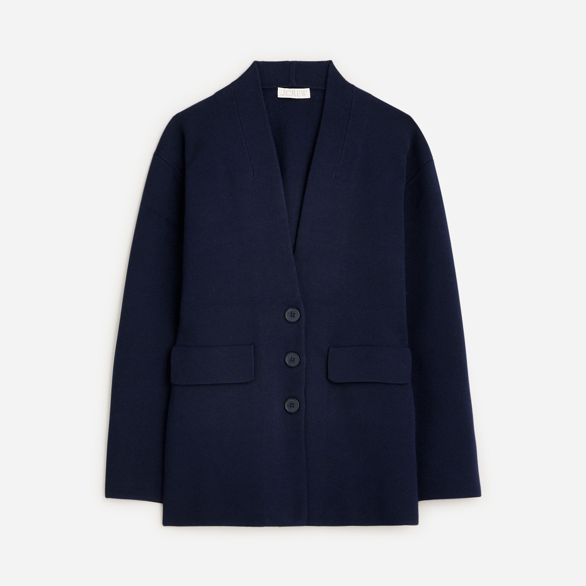 Fitted-waist sweater blazer