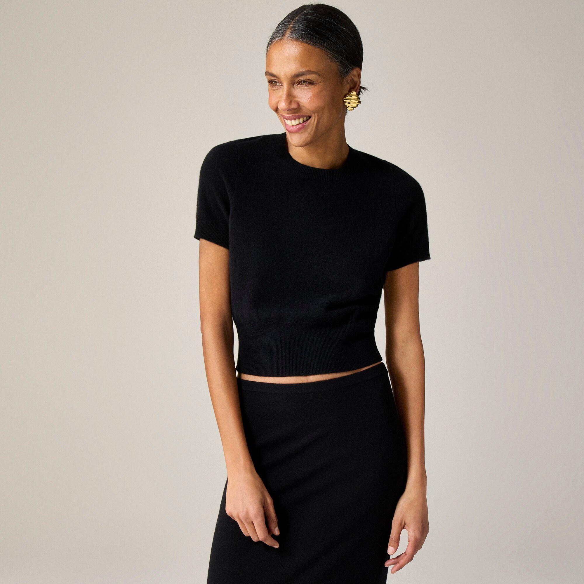 womens Cashmere shrunken T-shirt