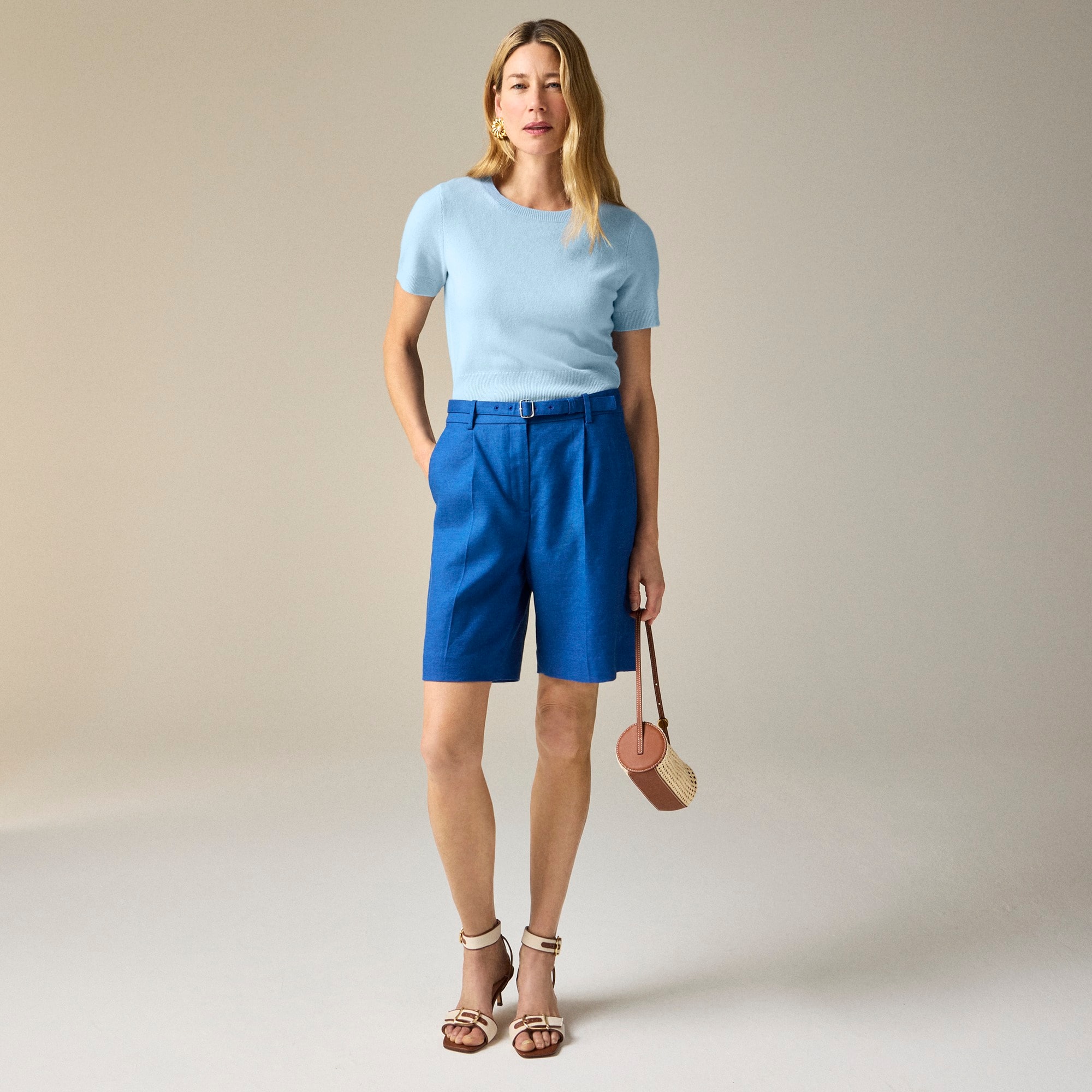 Cashmere shrunken T-shirt
