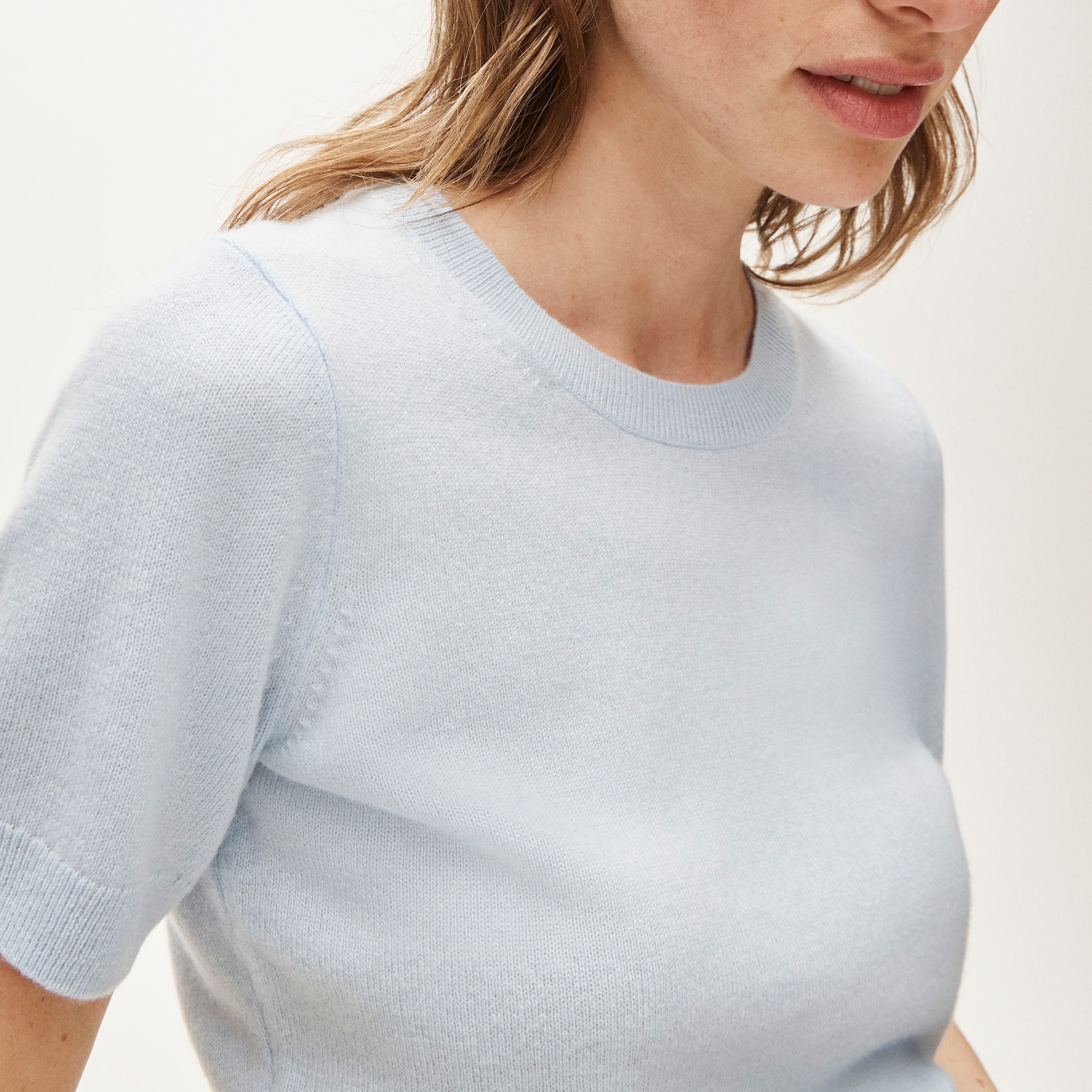Cashmere shrunken T-shirt