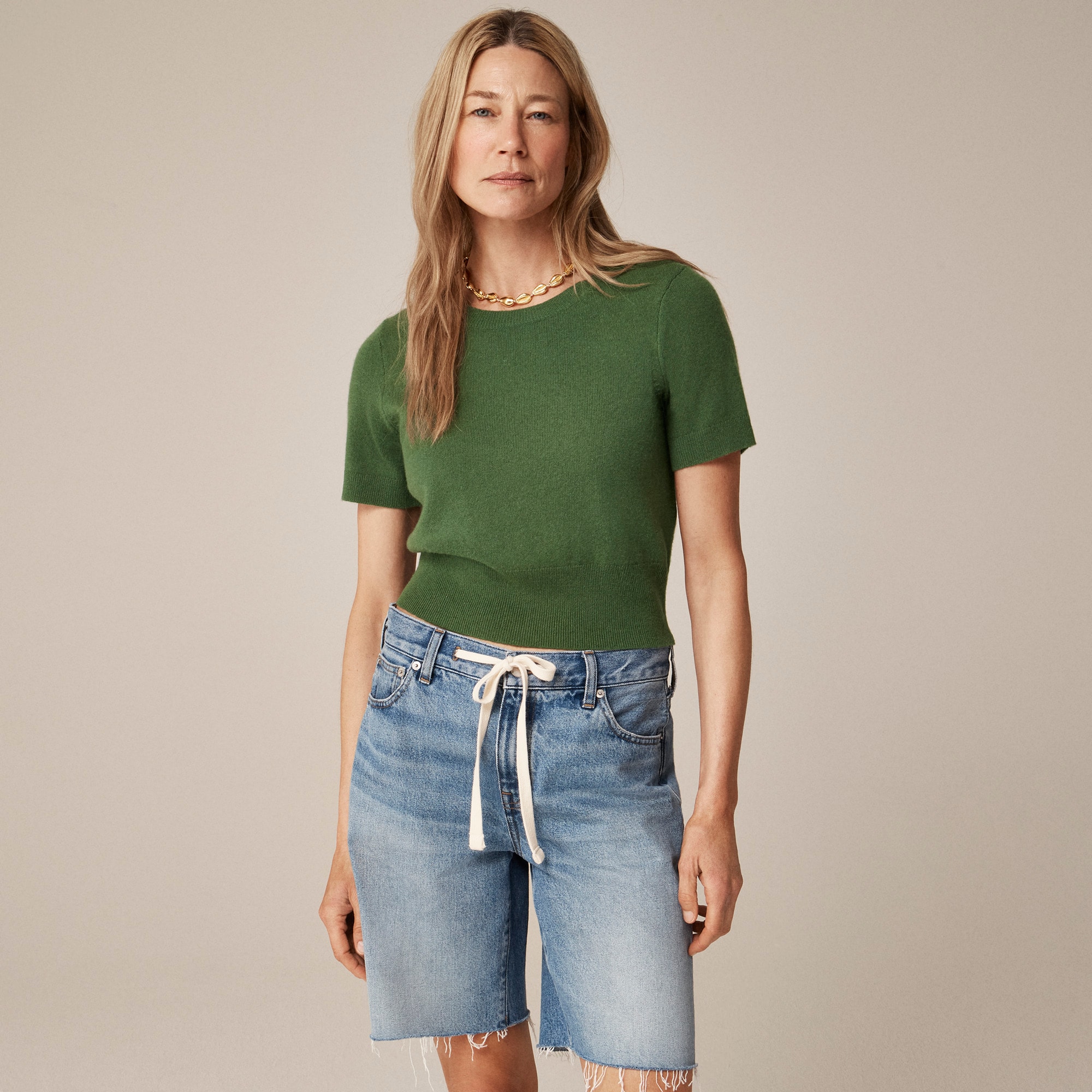 womens Cashmere shrunken T-shirt